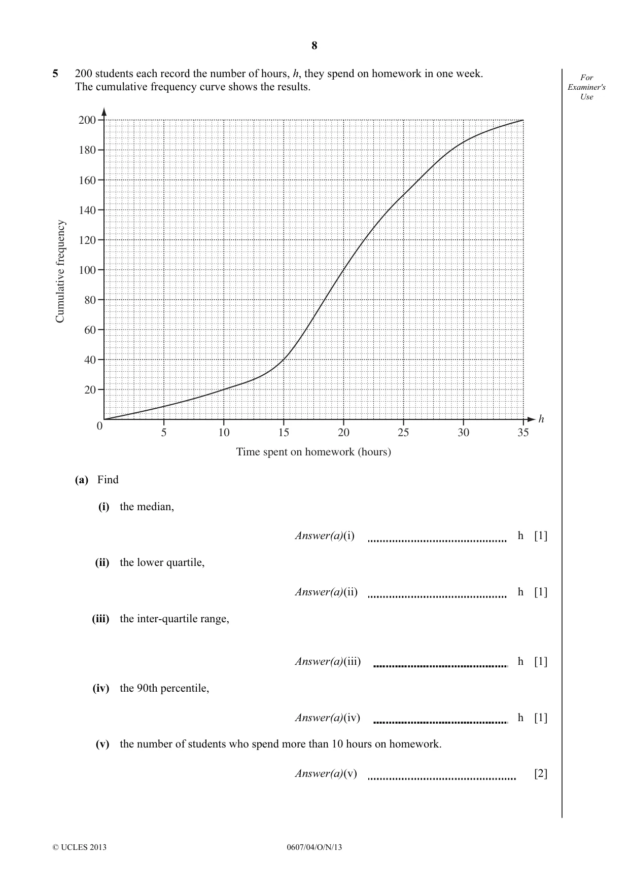 Cambridge IGCSE Mathematics - International 0607 2013 Oct/Nov Paper 4 · Variant 1 question paper, page 8 of 20