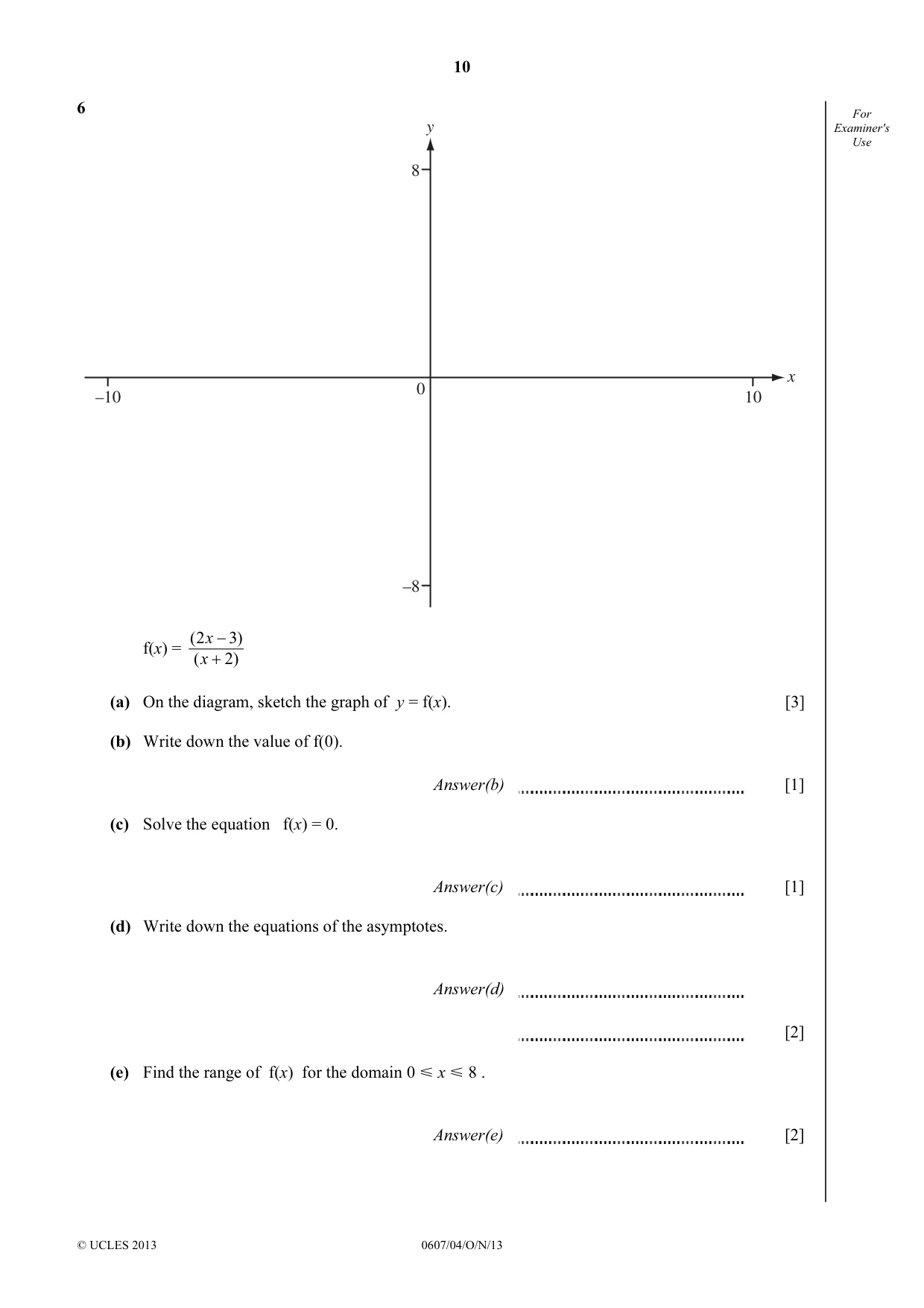 Cambridge IGCSE Mathematics - International 0607 2013 Oct/Nov Paper 4 · Variant 1 question paper, page 10 of 20