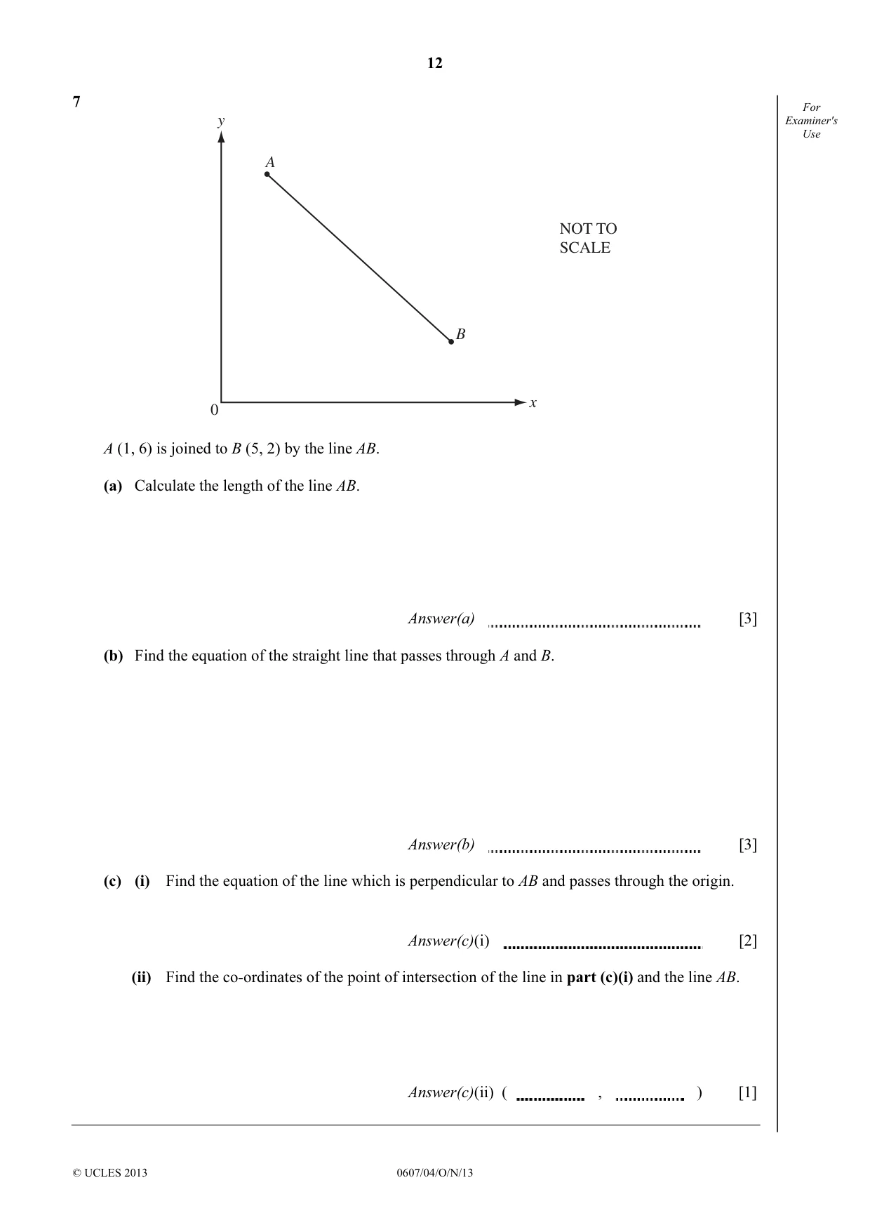 Cambridge IGCSE Mathematics - International 0607 2013 Oct/Nov Paper 4 · Variant 1 question paper, page 12 of 20