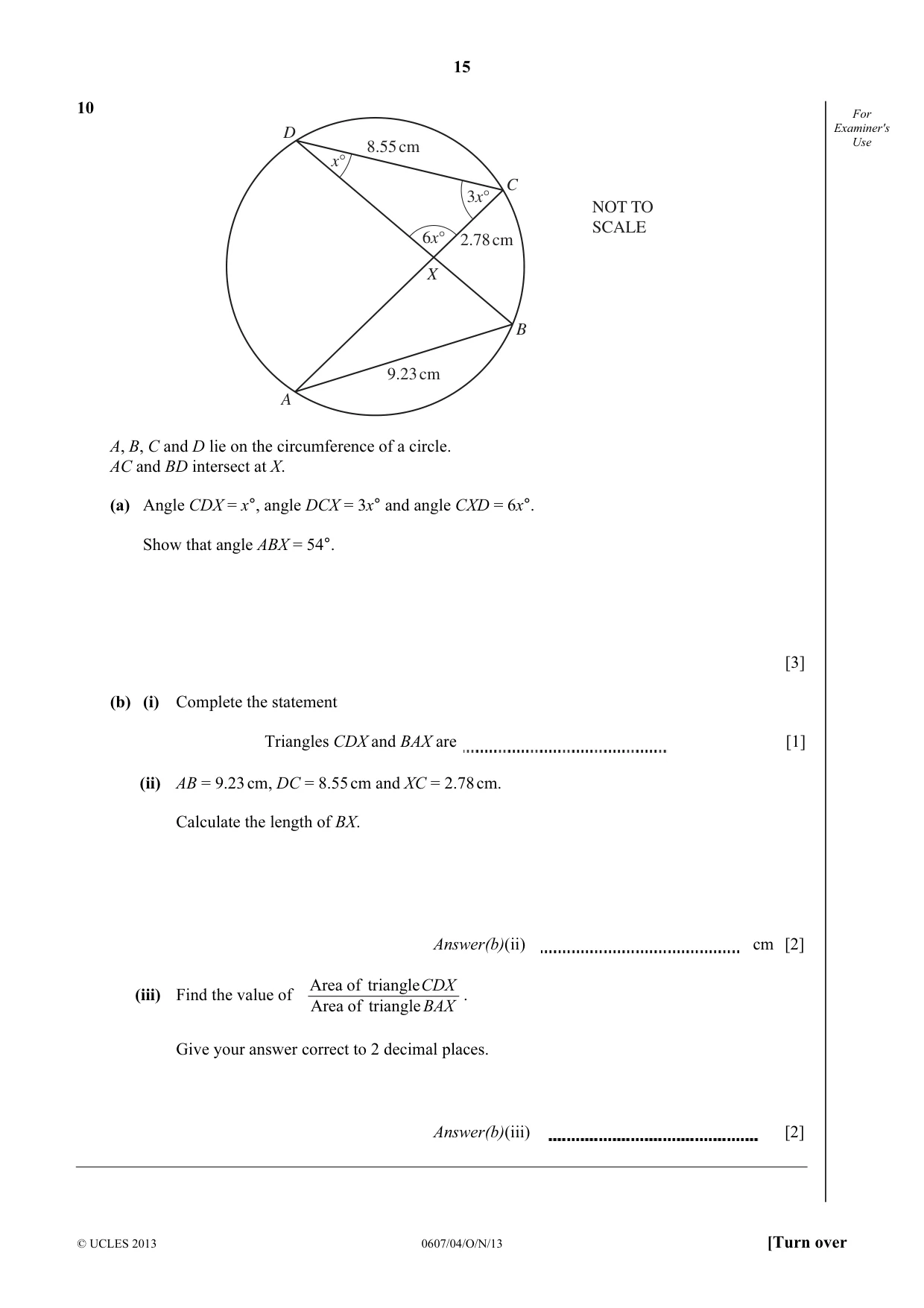 Cambridge IGCSE Mathematics - International 0607 2013 Oct/Nov Paper 4 · Variant 1 question paper, page 15 of 20
