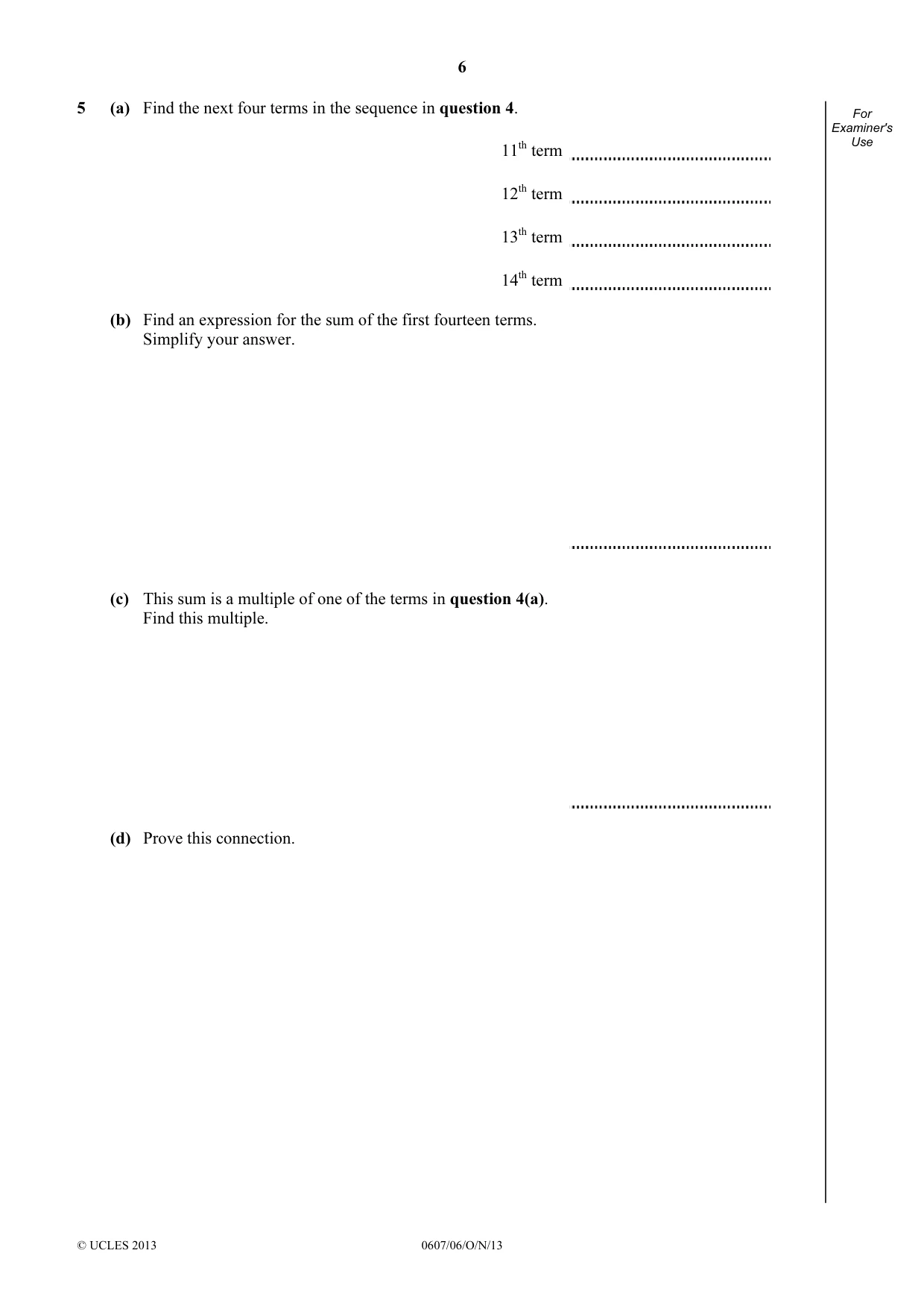 Cambridge IGCSE Mathematics - International 0607 2013 Oct/Nov Paper 6 · Variant 1 question paper, page 6 of 12