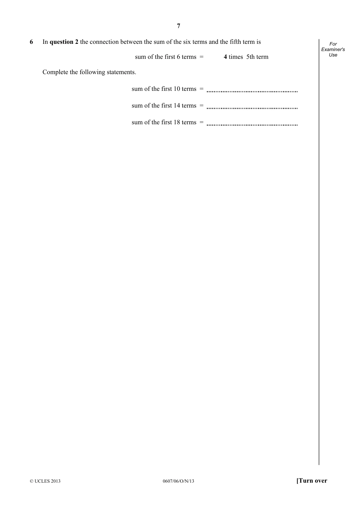 Cambridge IGCSE Mathematics - International 0607 2013 Oct/Nov Paper 6 · Variant 1 question paper, page 7 of 12