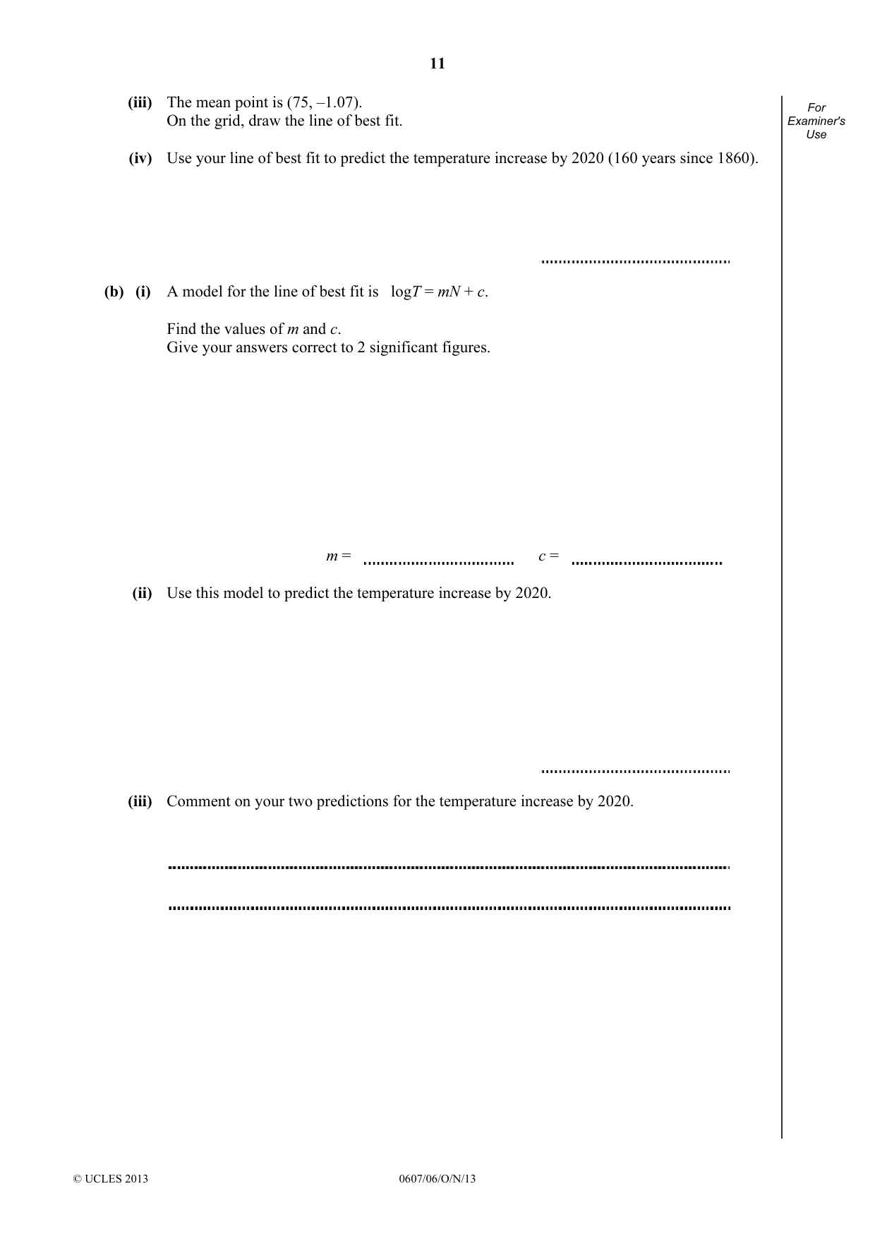 Cambridge IGCSE Mathematics - International 0607 2013 Oct/Nov Paper 6 · Variant 1 question paper, page 11 of 12