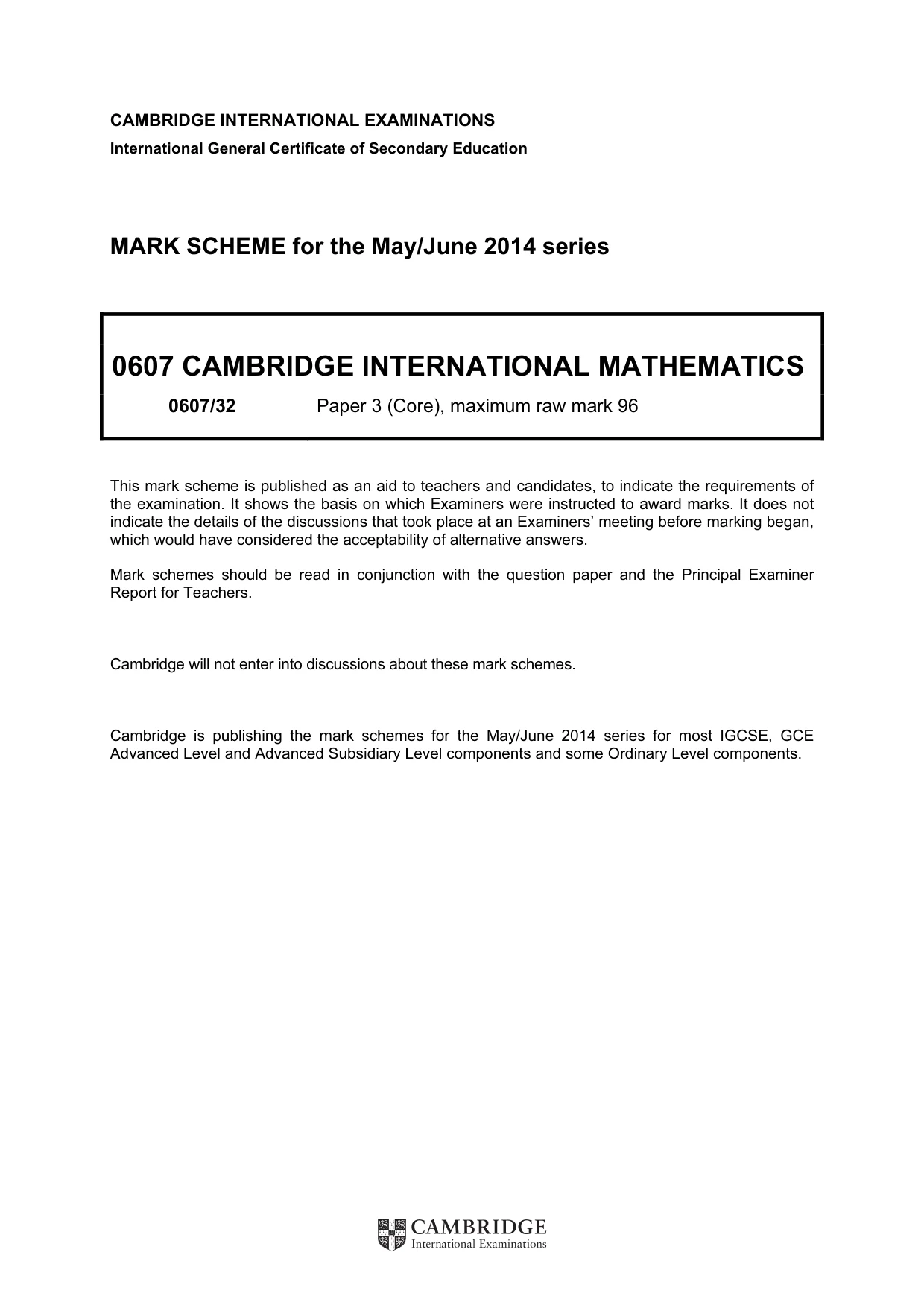 Mark scheme, page 1 of 5