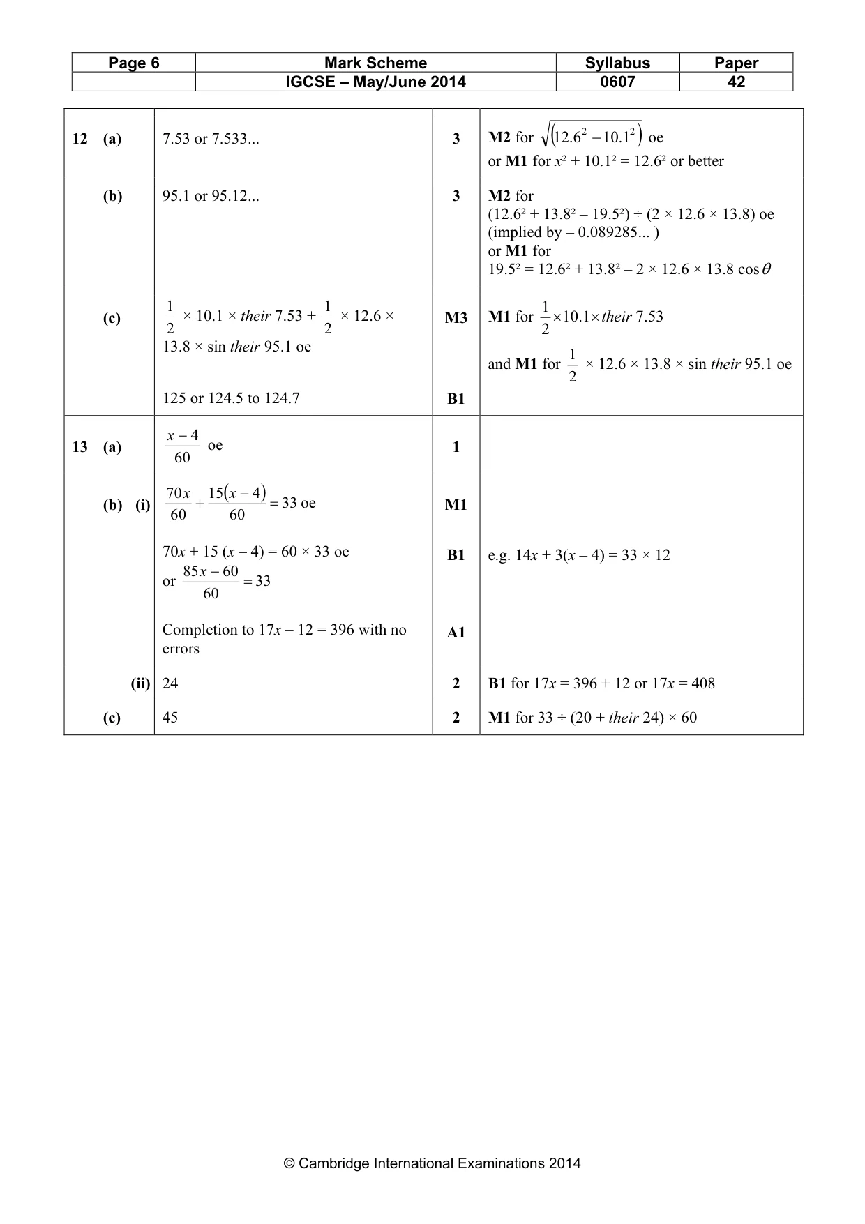 Mark scheme, page 6 of 6