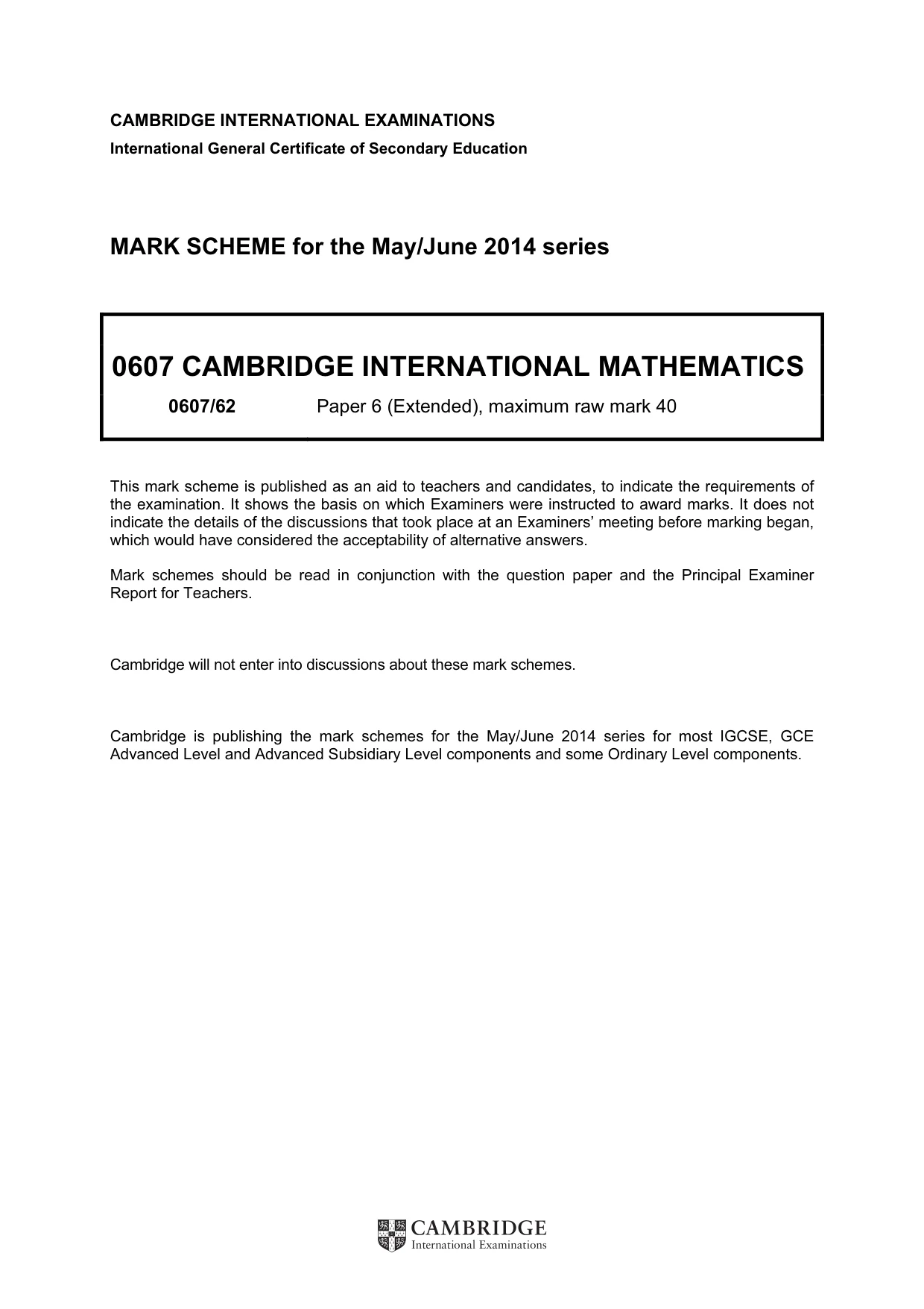 Mark scheme, page 1 of 5