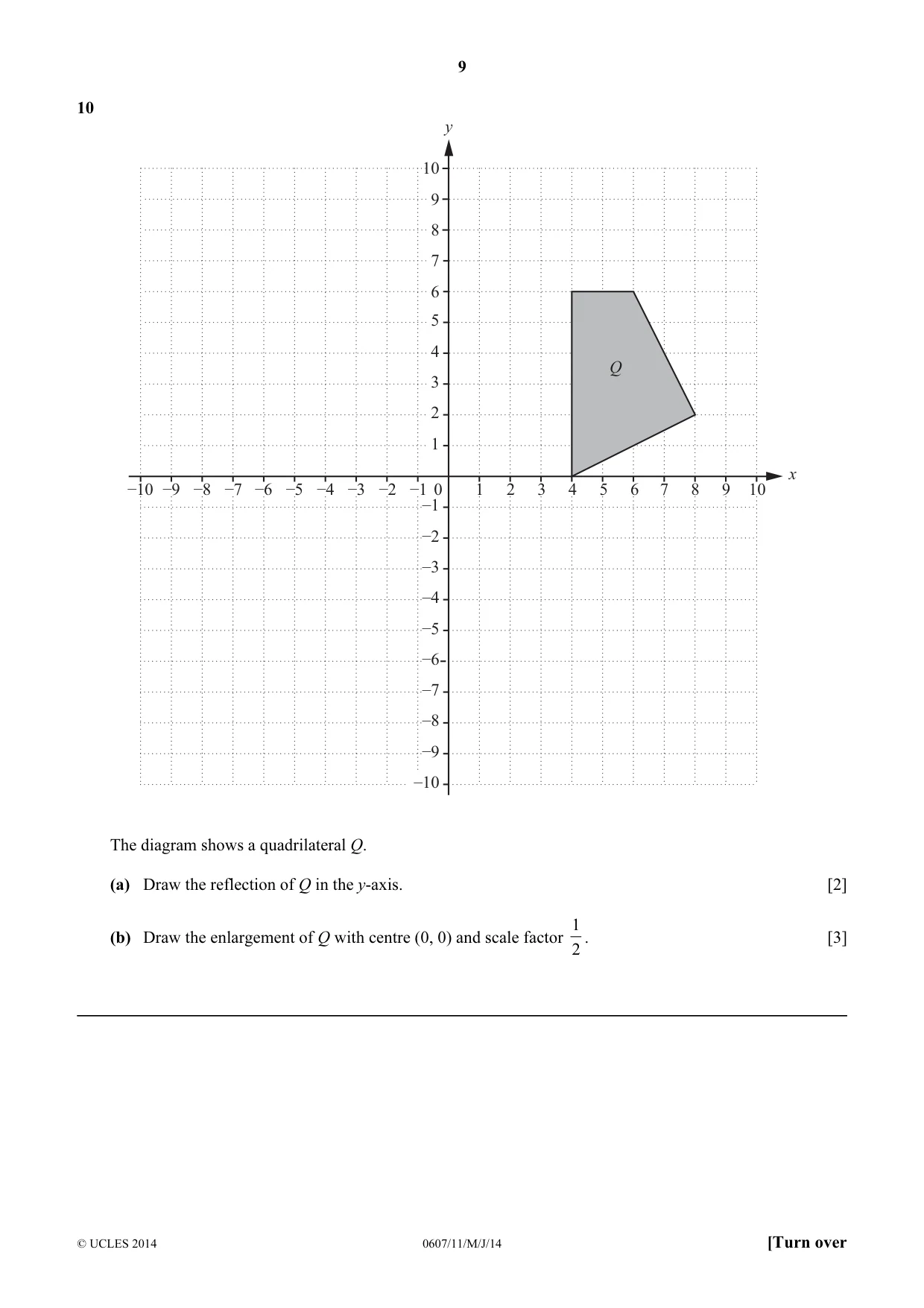 Cambridge IGCSE Mathematics - International 0607 2014 May/June Paper 1 · Variant 1 question paper, page 9 of 12