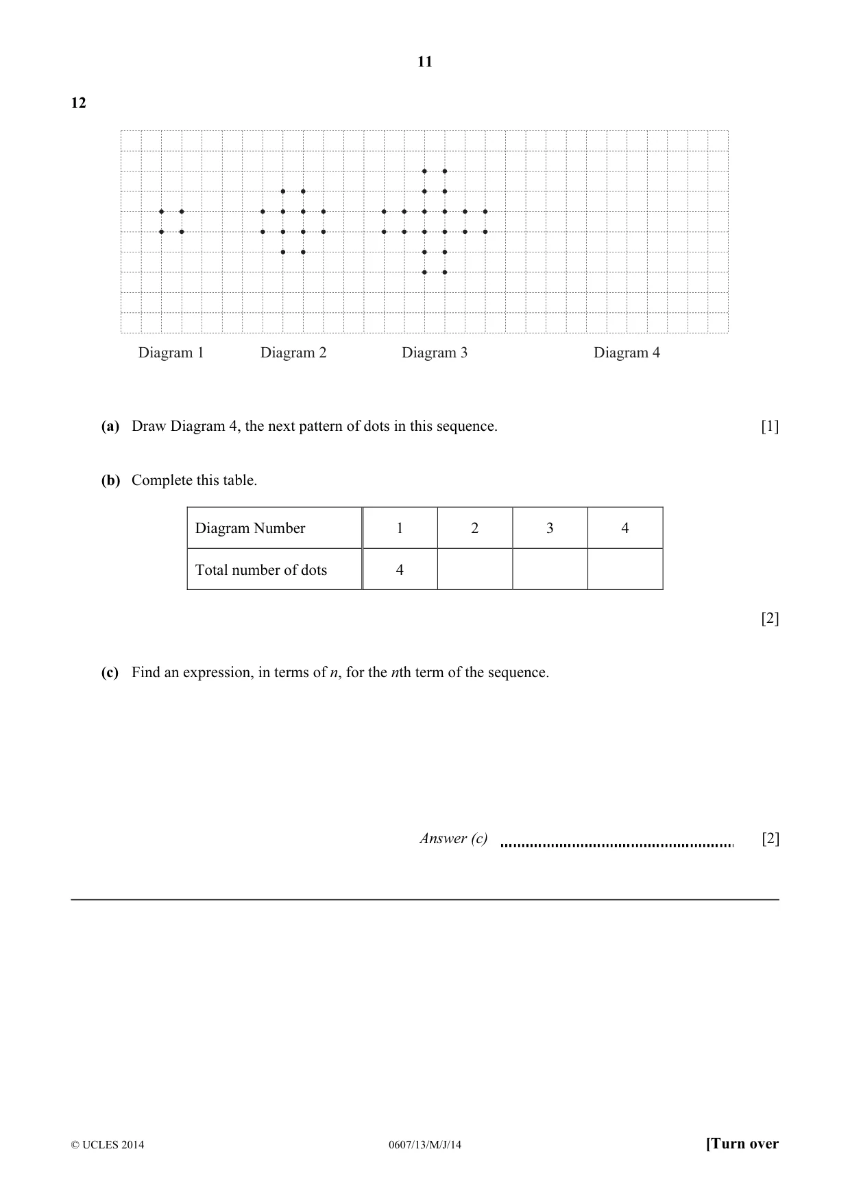 Cambridge IGCSE Mathematics - International 0607 2014 May/June Paper 1 · Variant 3 question paper, page 11 of 12