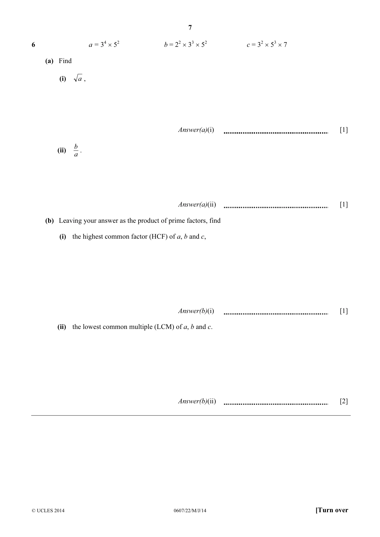 Cambridge IGCSE Mathematics - International 0607 2014 May/June Paper 2 · Variant 2 question paper, page 7 of 12
