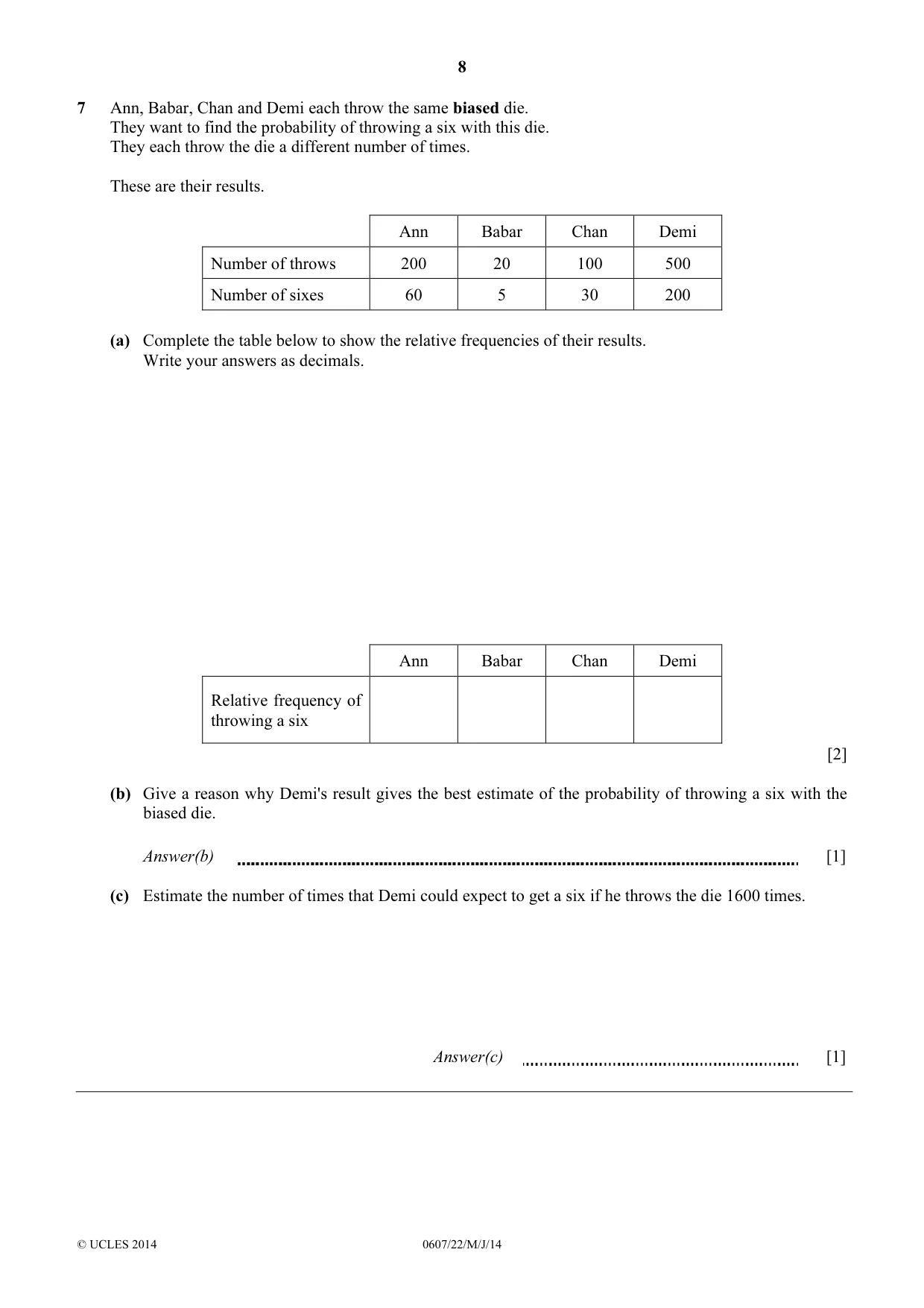 Cambridge IGCSE Mathematics - International 0607 2014 May/June Paper 2 · Variant 2 question paper, page 8 of 12