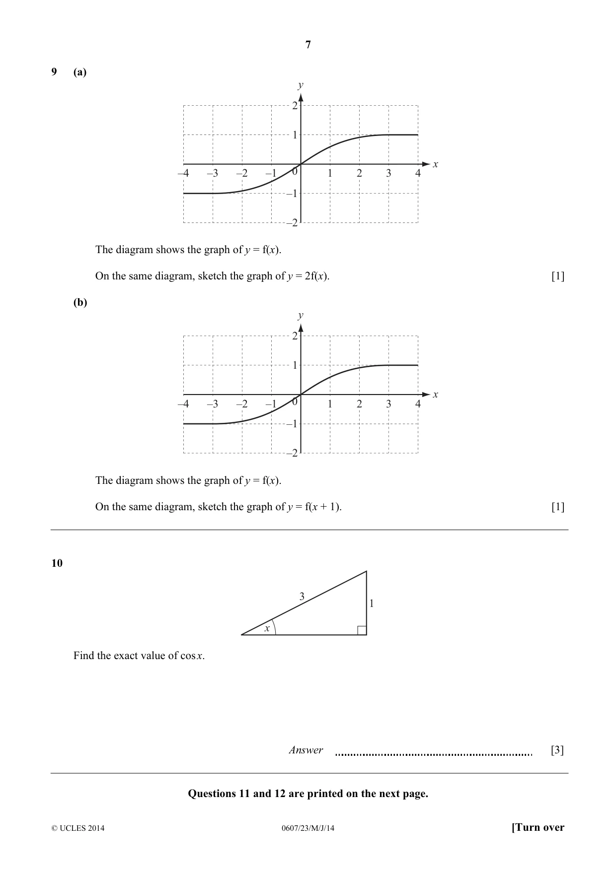 Cambridge IGCSE Mathematics - International 0607 2014 May/June Paper 2 · Variant 3 question paper, page 7 of 8