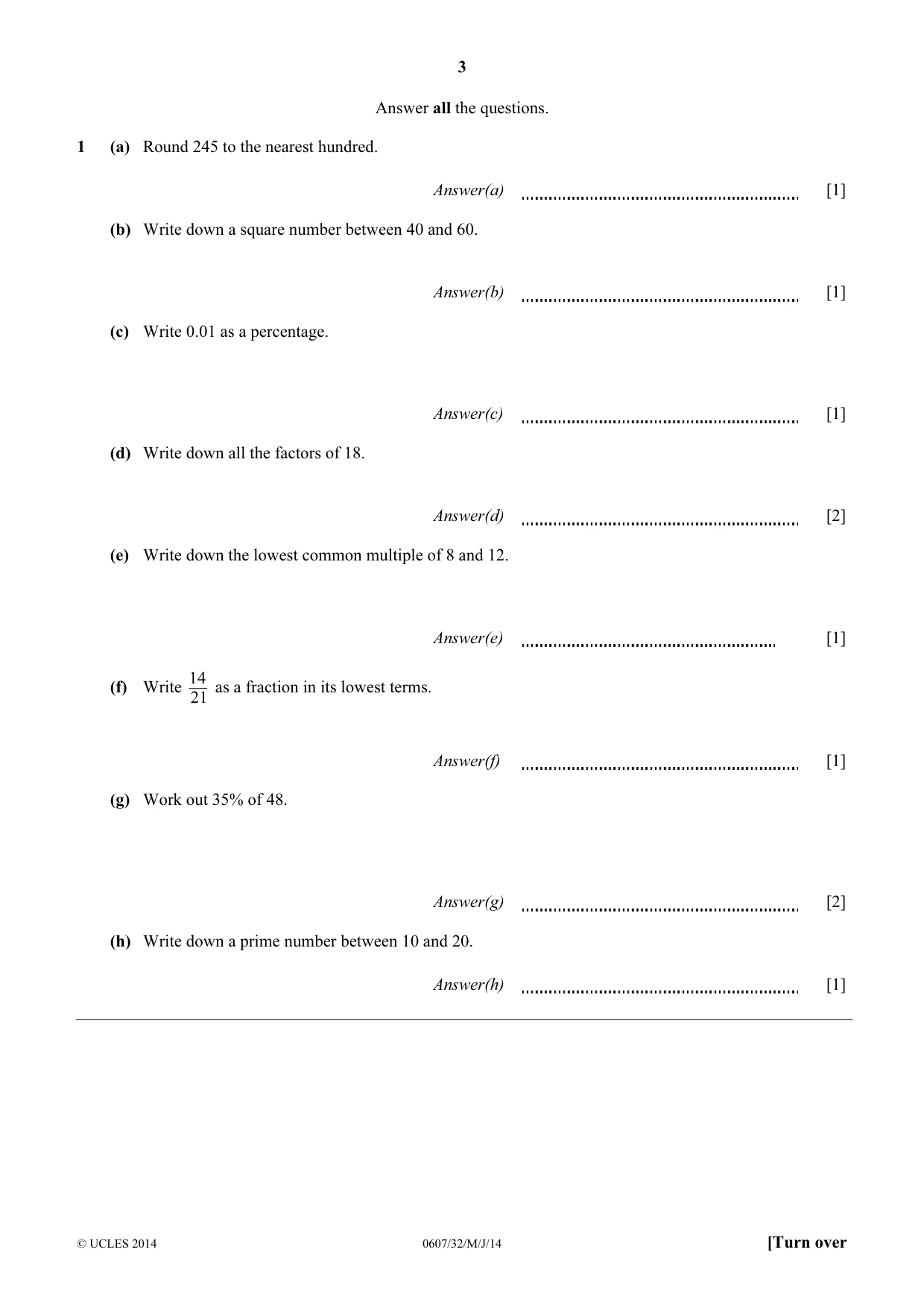Cambridge IGCSE Mathematics - International 0607 2014 May/June Paper 3 · Variant 2 question paper, page 3 of 16