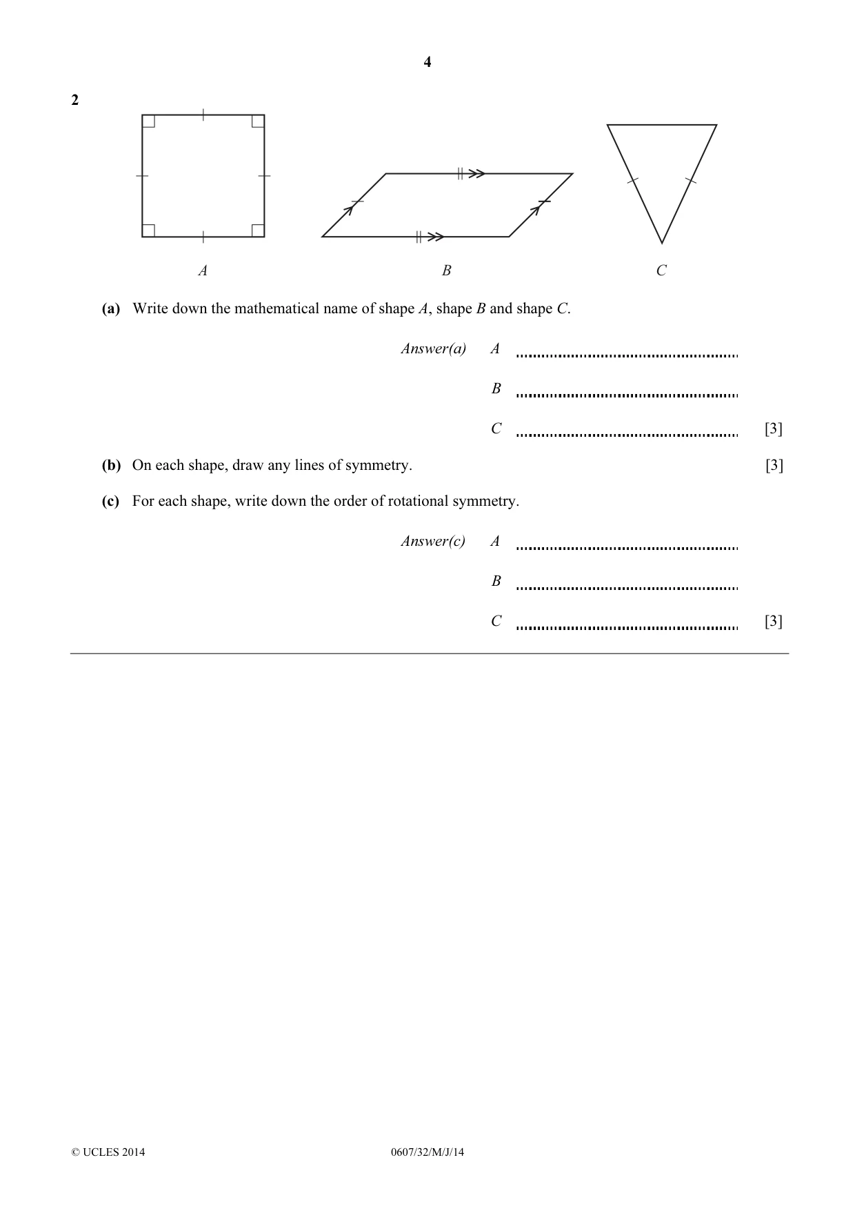 Cambridge IGCSE Mathematics - International 0607 2014 May/June Paper 3 · Variant 2 question paper, page 4 of 16