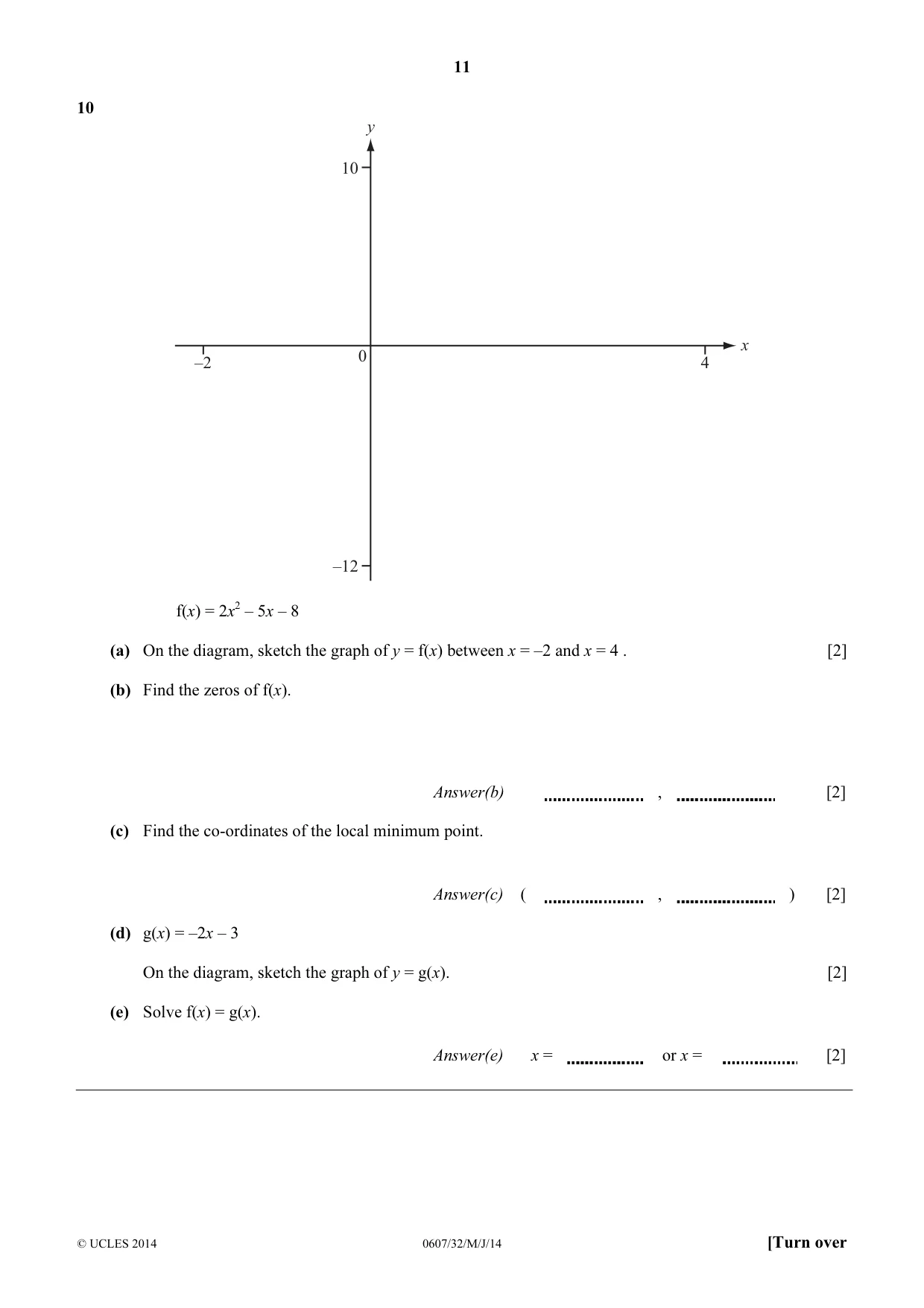 Cambridge IGCSE Mathematics - International 0607 2014 May/June Paper 3 · Variant 2 question paper, page 11 of 16