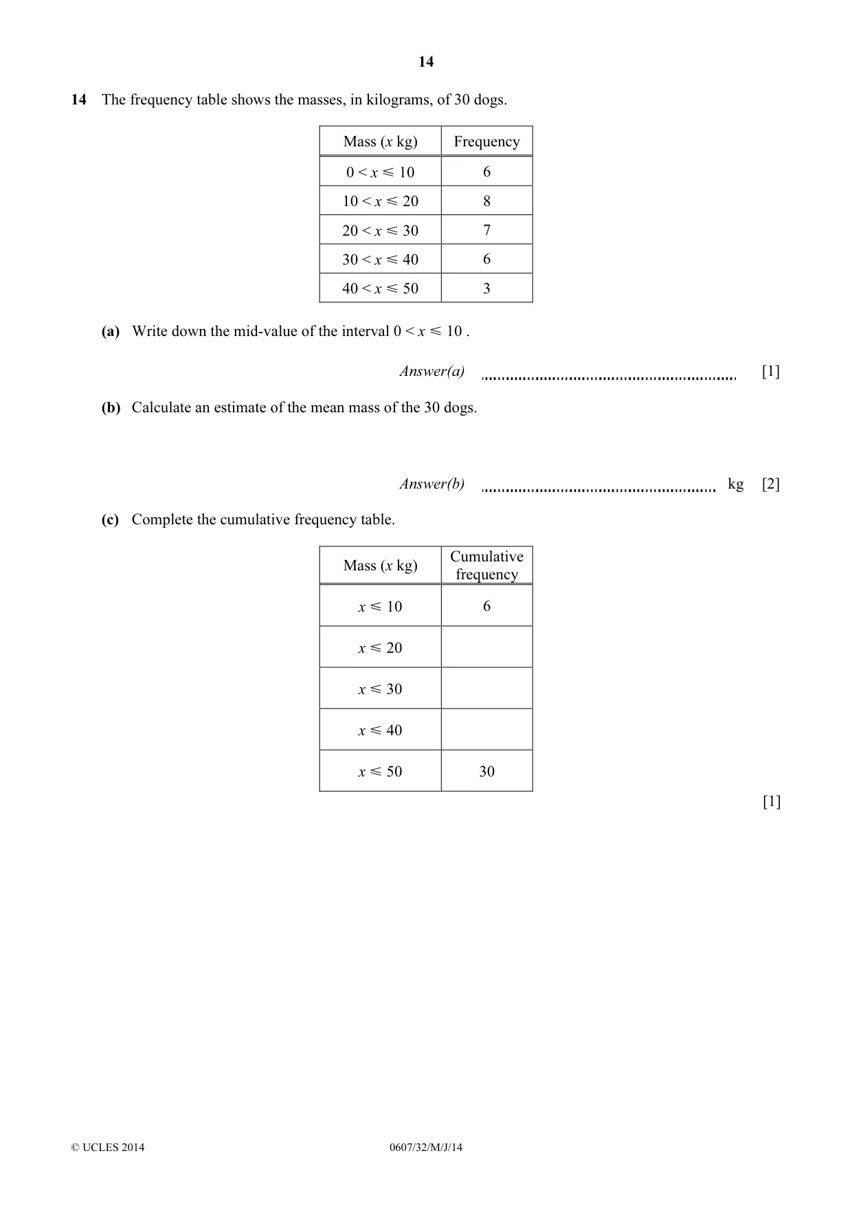 Cambridge IGCSE Mathematics - International 0607 2014 May/June Paper 3 · Variant 2 question paper, page 14 of 16