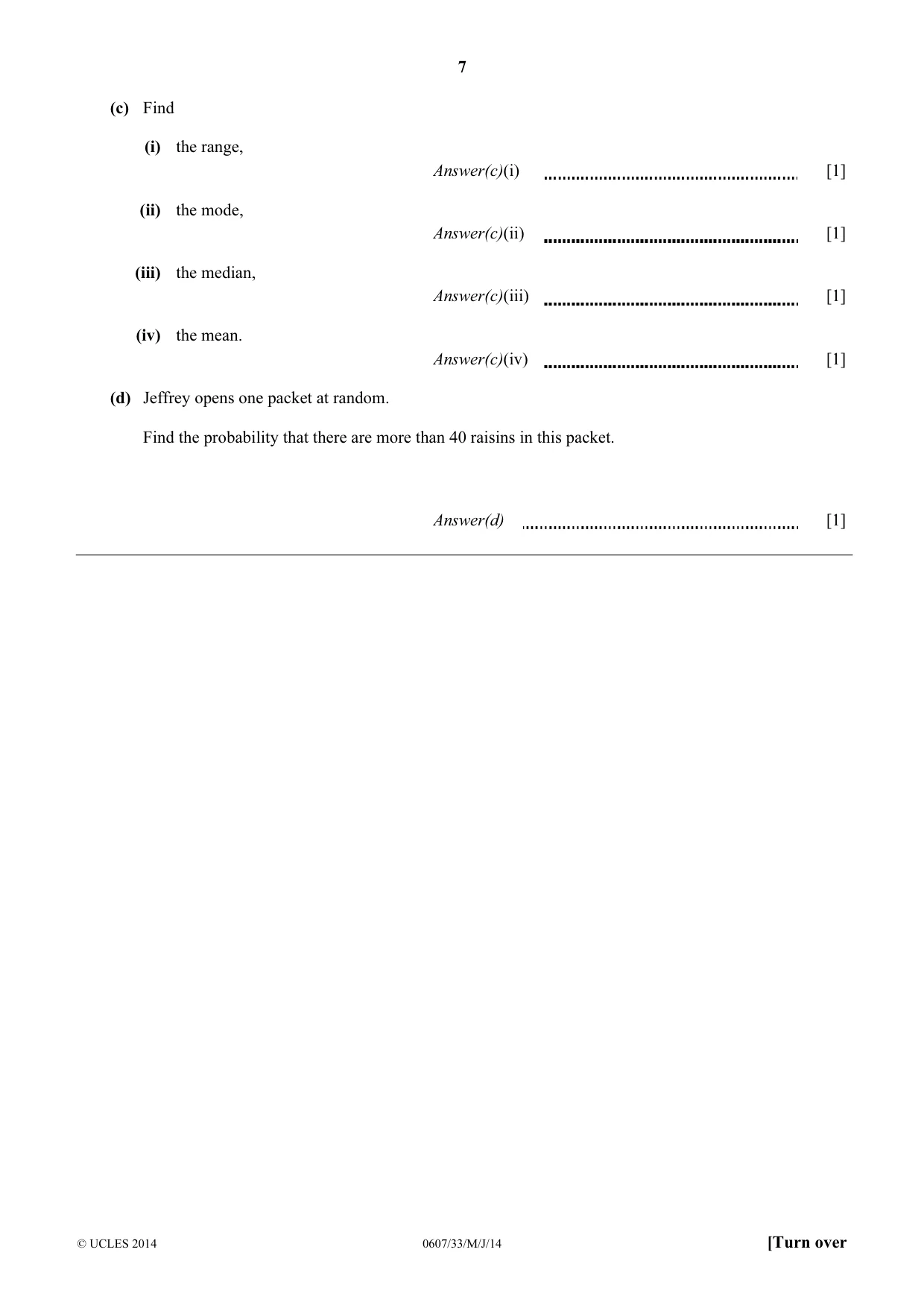 Cambridge IGCSE Mathematics - International 0607 2014 May/June Paper 3 · Variant 3 question paper, page 7 of 16