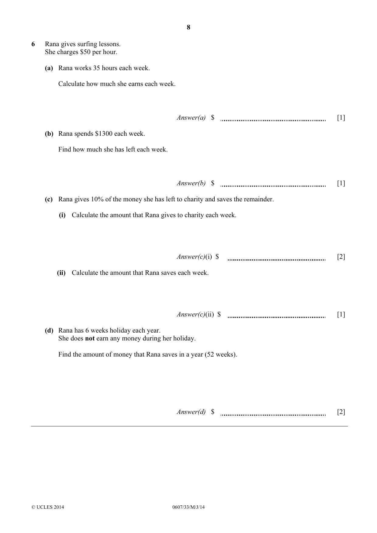 Cambridge IGCSE Mathematics - International 0607 2014 May/June Paper 3 · Variant 3 question paper, page 8 of 16