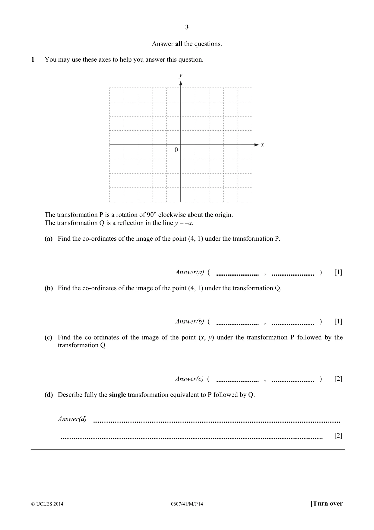 Cambridge IGCSE Mathematics - International 0607 2014 May/June Paper 4 · Variant 1 question paper, page 3 of 24