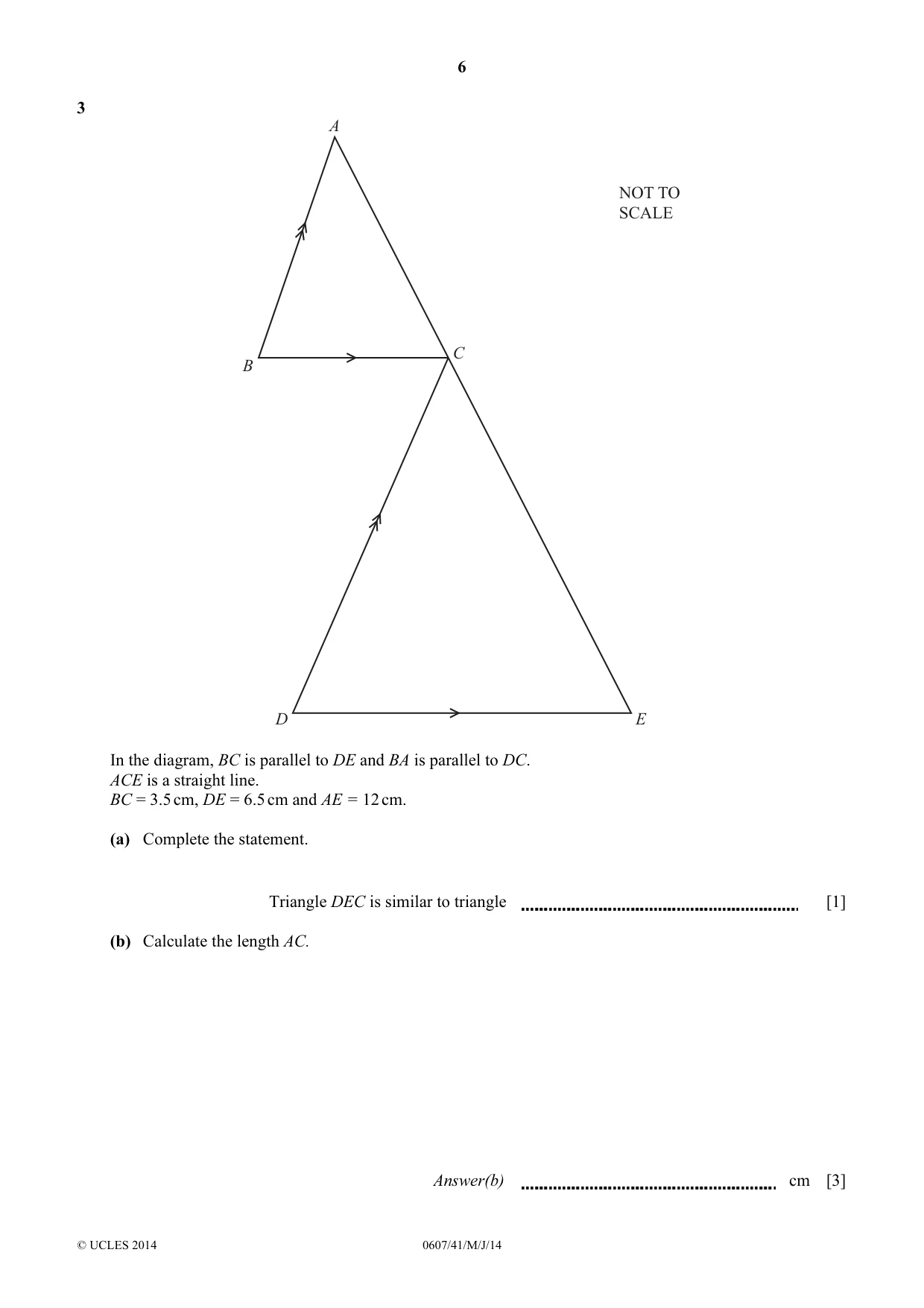 Cambridge IGCSE Mathematics - International 0607 2014 May/June Paper 4 · Variant 1 question paper, page 6 of 24