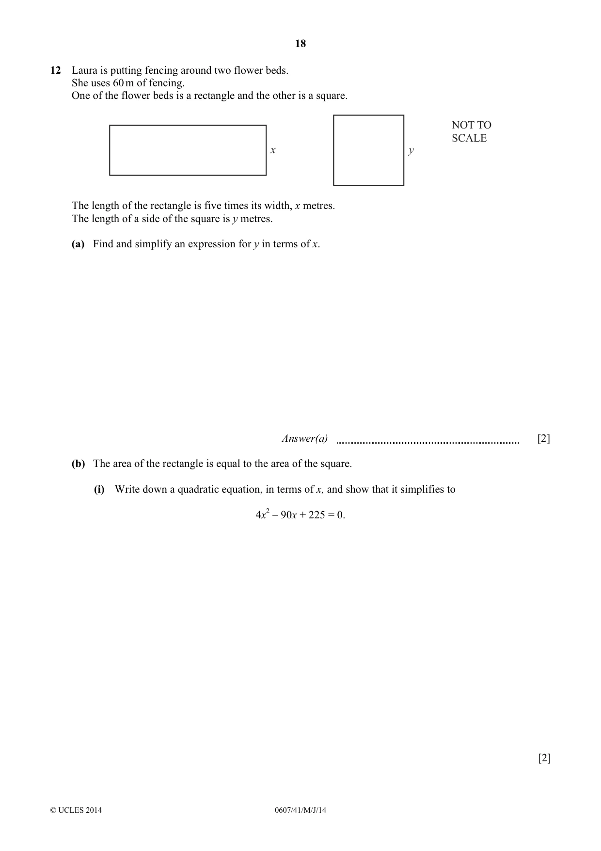 Cambridge IGCSE Mathematics - International 0607 2014 May/June Paper 4 · Variant 1 question paper, page 18 of 24