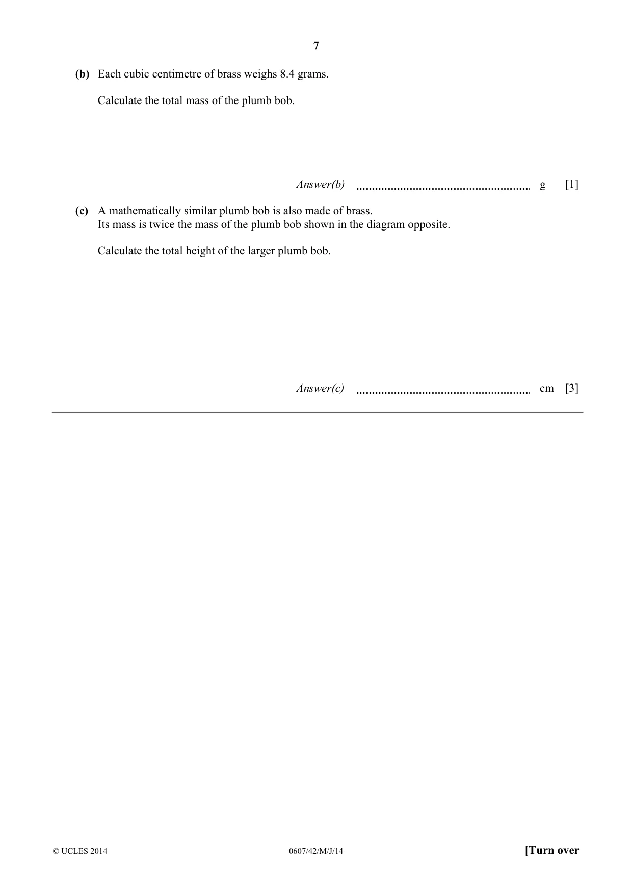 Cambridge IGCSE Mathematics - International 0607 2014 May/June Paper 4 · Variant 2 question paper, page 7 of 20