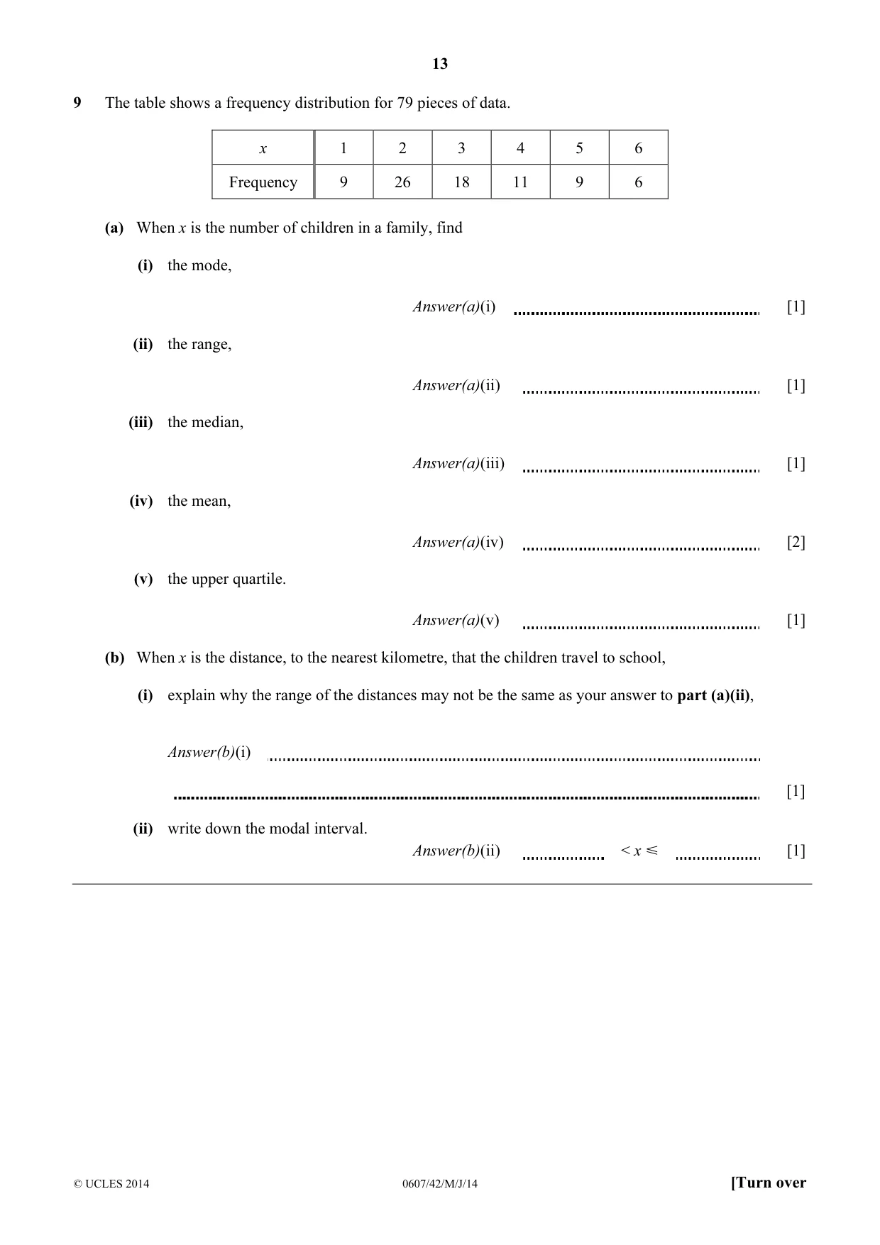 Cambridge IGCSE Mathematics - International 0607 2014 May/June Paper 4 · Variant 2 question paper, page 13 of 20