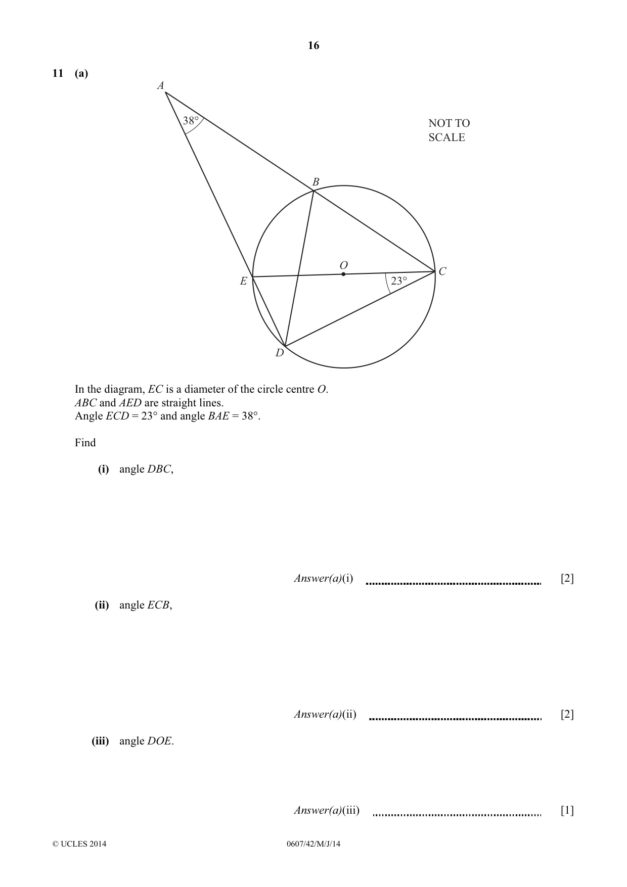 Cambridge IGCSE Mathematics - International 0607 2014 May/June Paper 4 · Variant 2 question paper, page 16 of 20