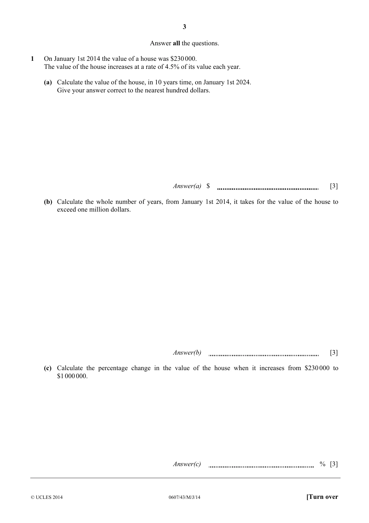 Cambridge IGCSE Mathematics - International 0607 2014 May/June Paper 4 · Variant 3 question paper, page 3 of 20