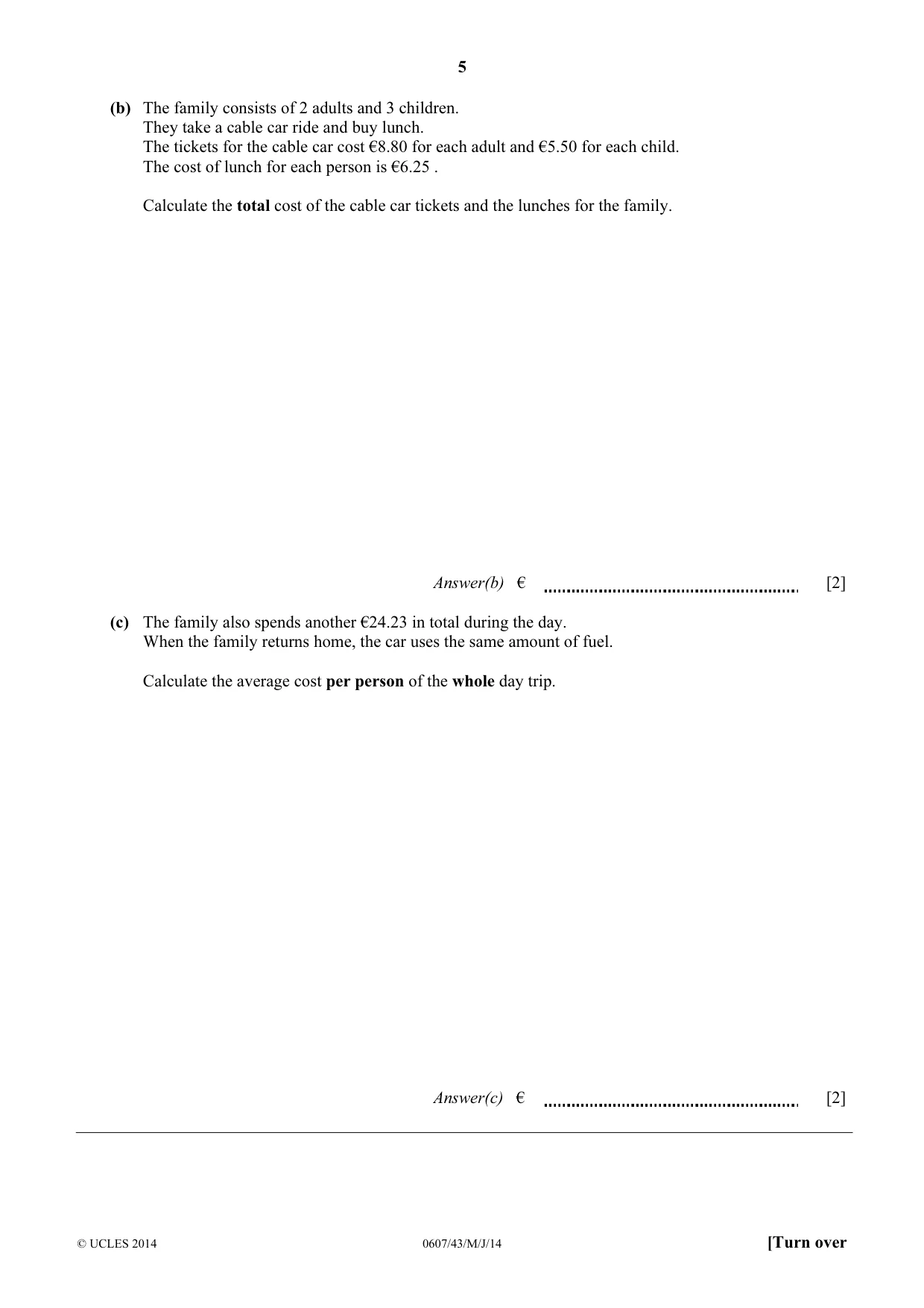 Cambridge IGCSE Mathematics - International 0607 2014 May/June Paper 4 · Variant 3 question paper, page 5 of 20