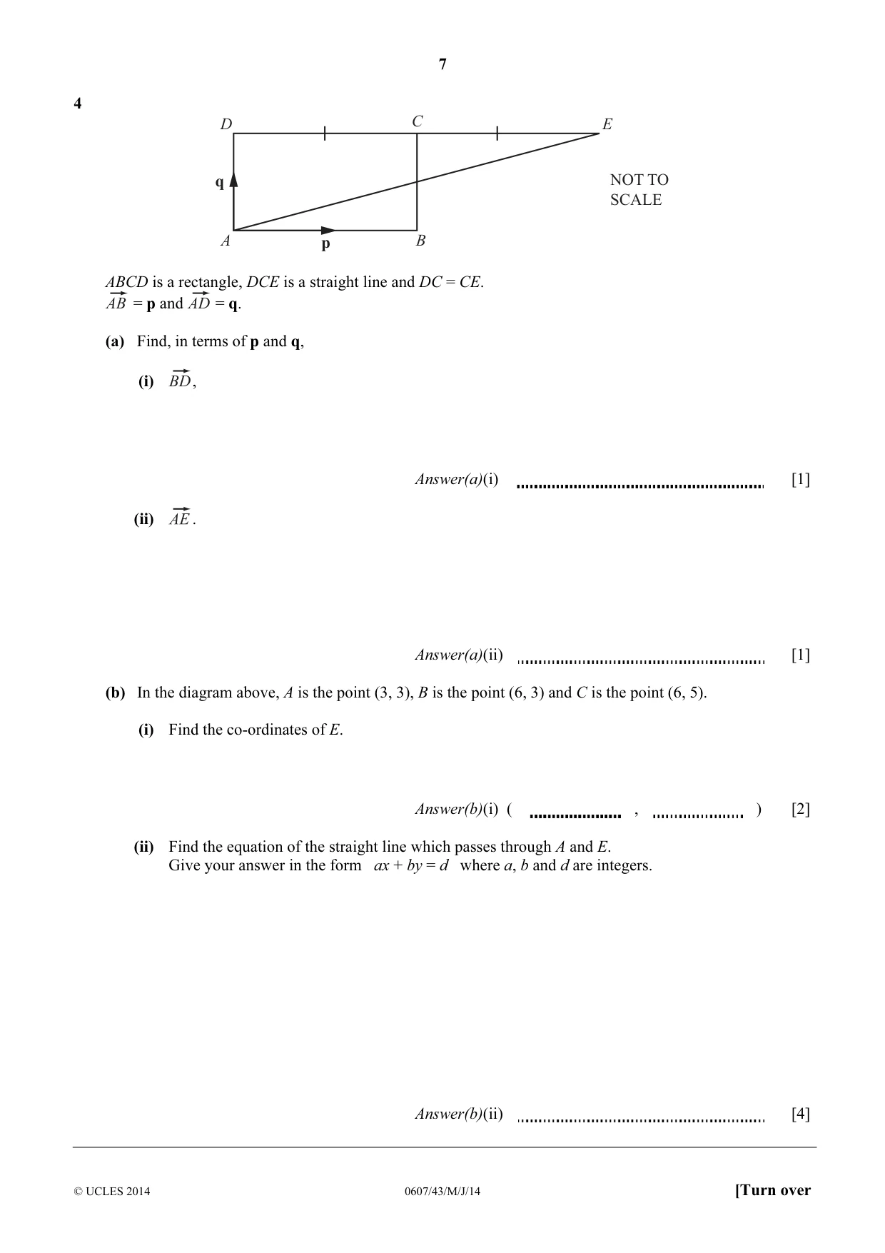Cambridge IGCSE Mathematics - International 0607 2014 May/June Paper 4 · Variant 3 question paper, page 7 of 20