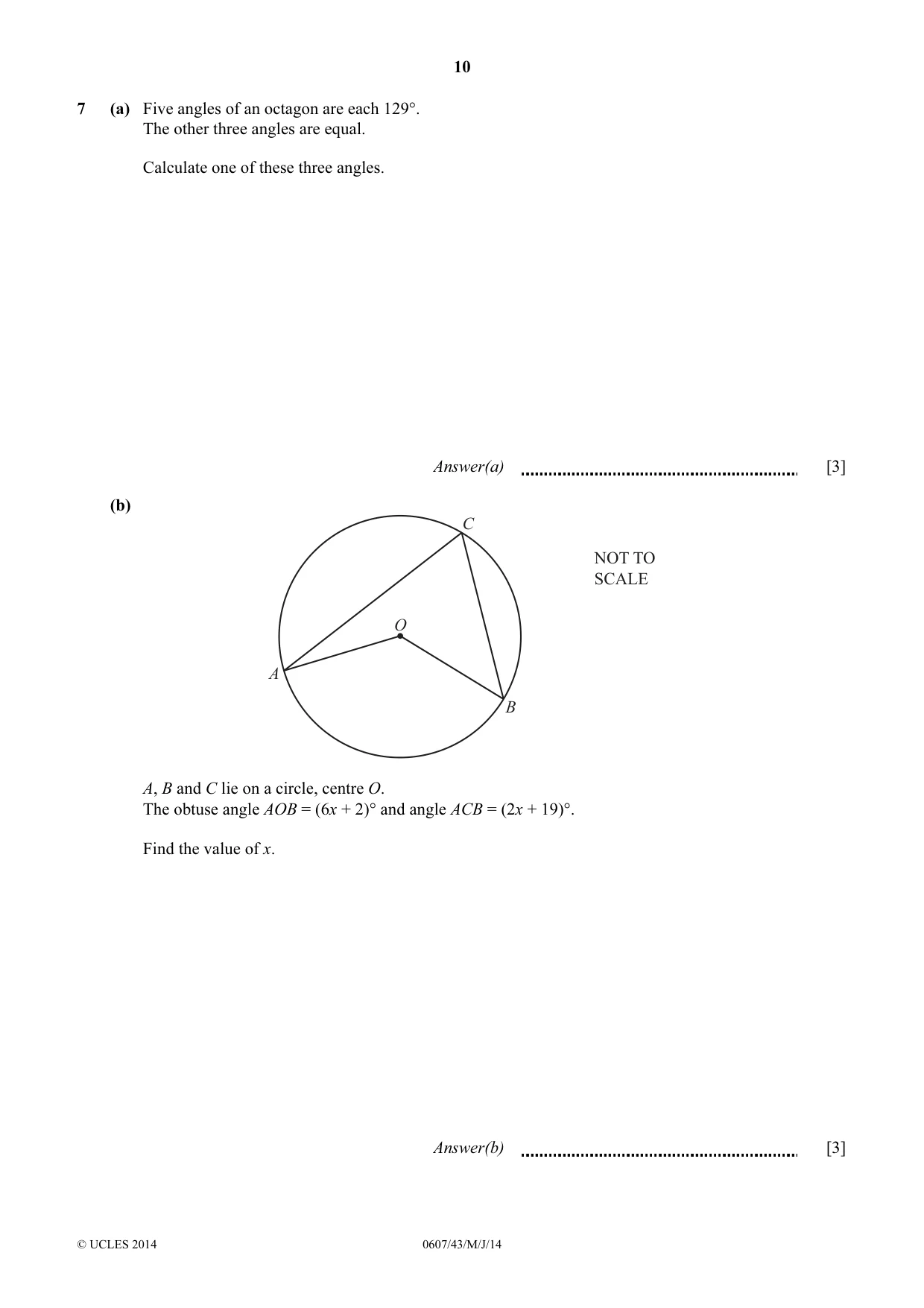 Cambridge IGCSE Mathematics - International 0607 2014 May/June Paper 4 · Variant 3 question paper, page 10 of 20