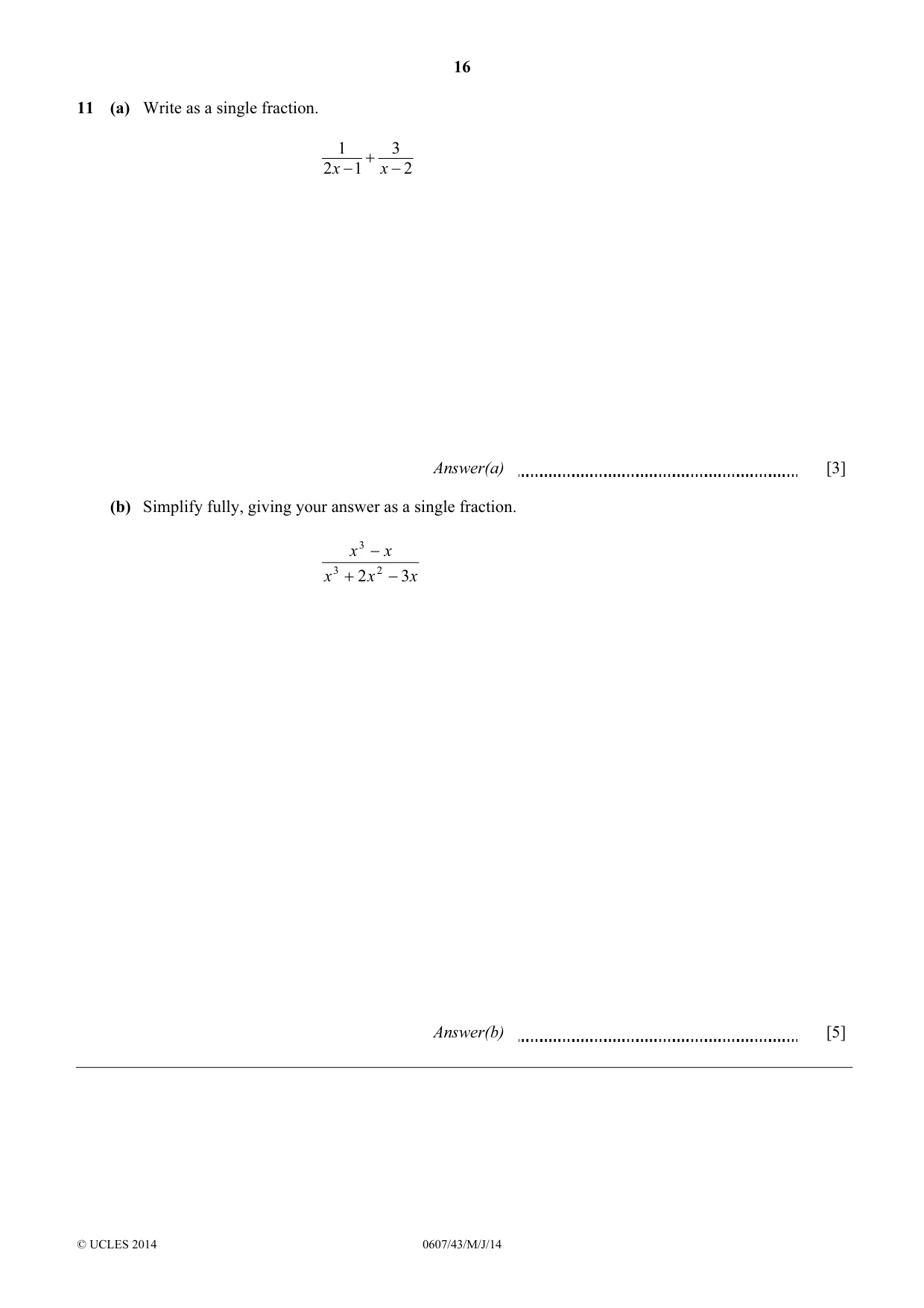 Cambridge IGCSE Mathematics - International 0607 2014 May/June Paper 4 · Variant 3 question paper, page 16 of 20
