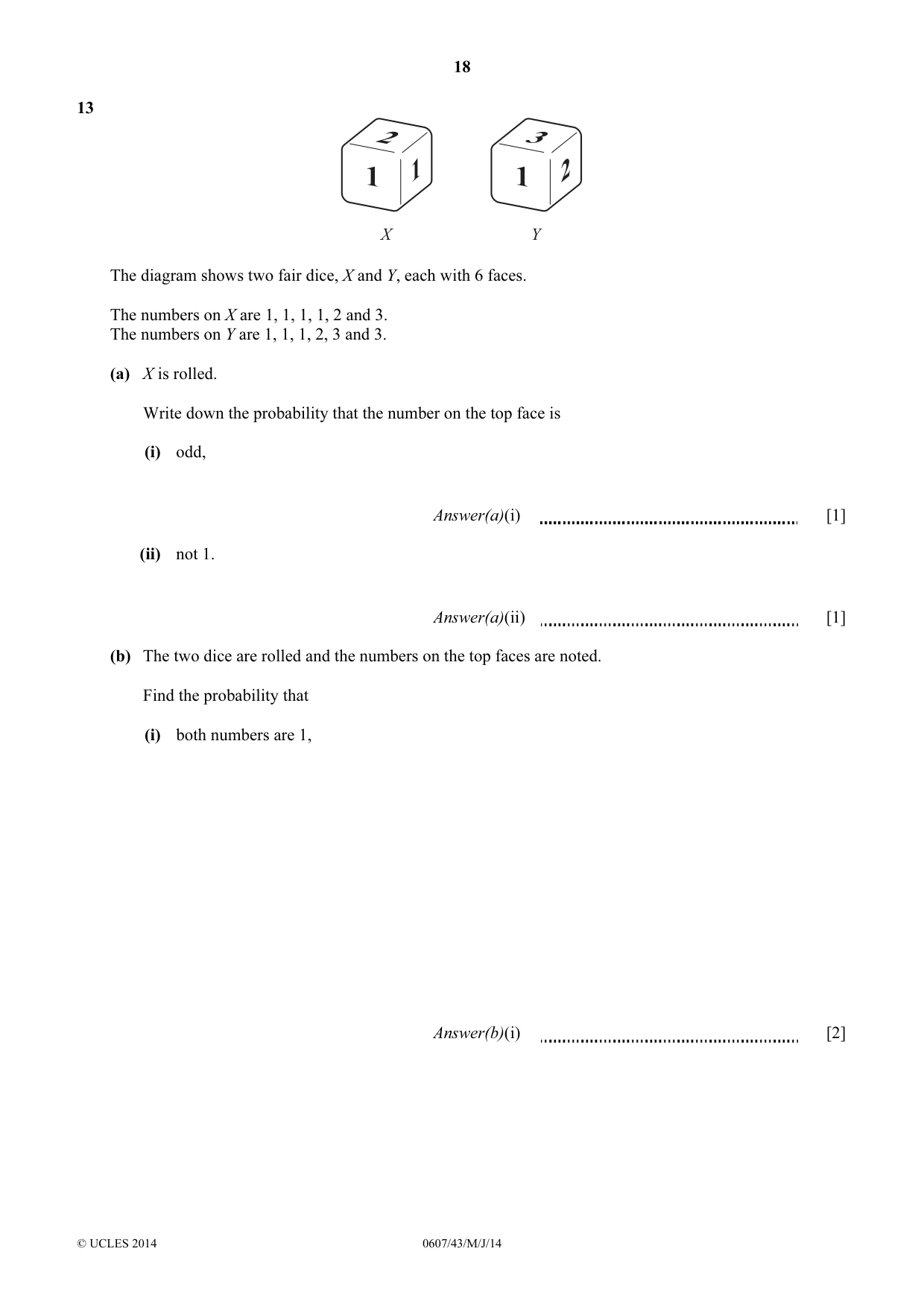 Cambridge IGCSE Mathematics - International 0607 2014 May/June Paper 4 · Variant 3 question paper, page 18 of 20