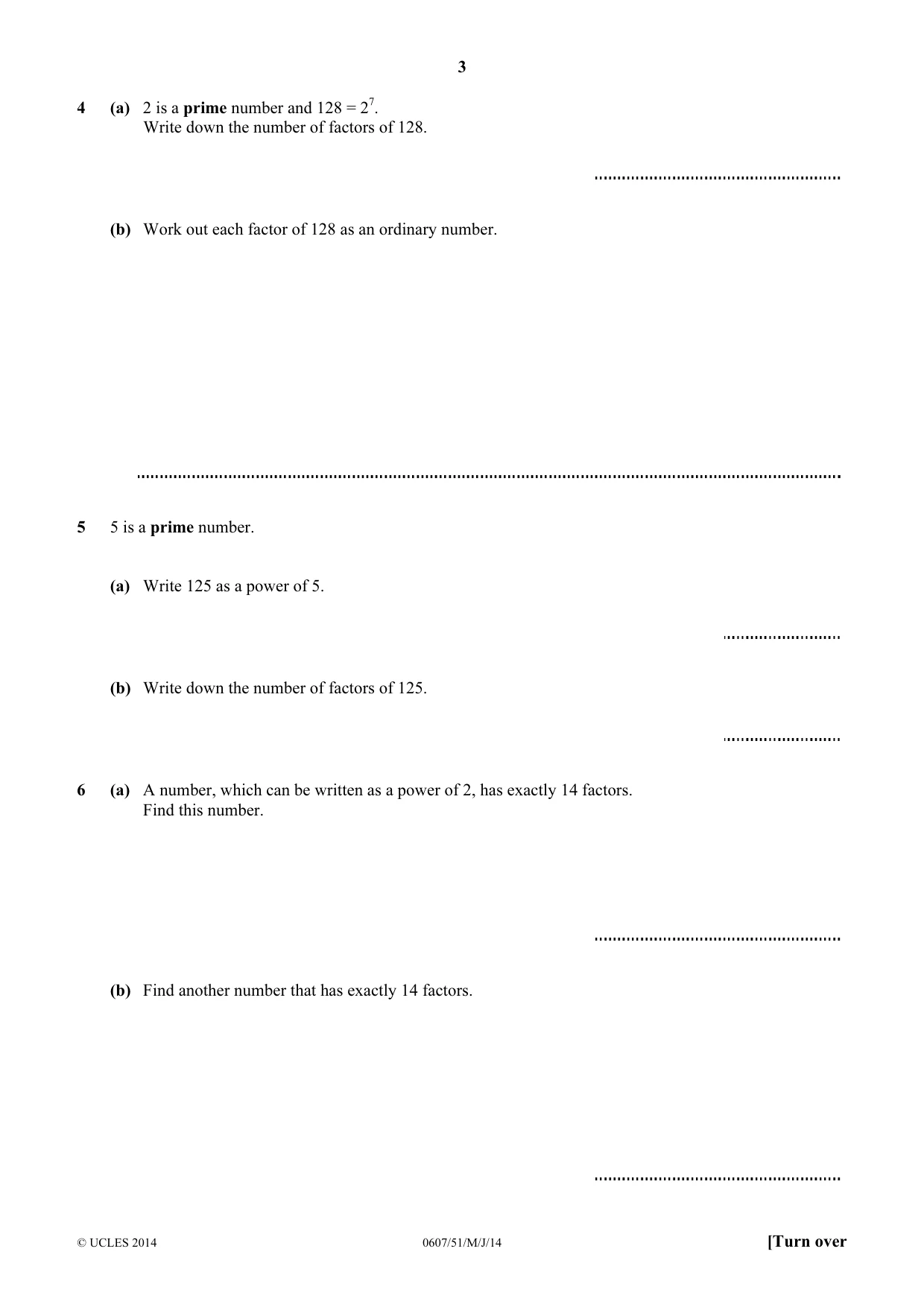 Cambridge IGCSE Mathematics - International 0607 2014 May/June Paper 5 · Variant 1 question paper, page 3 of 8