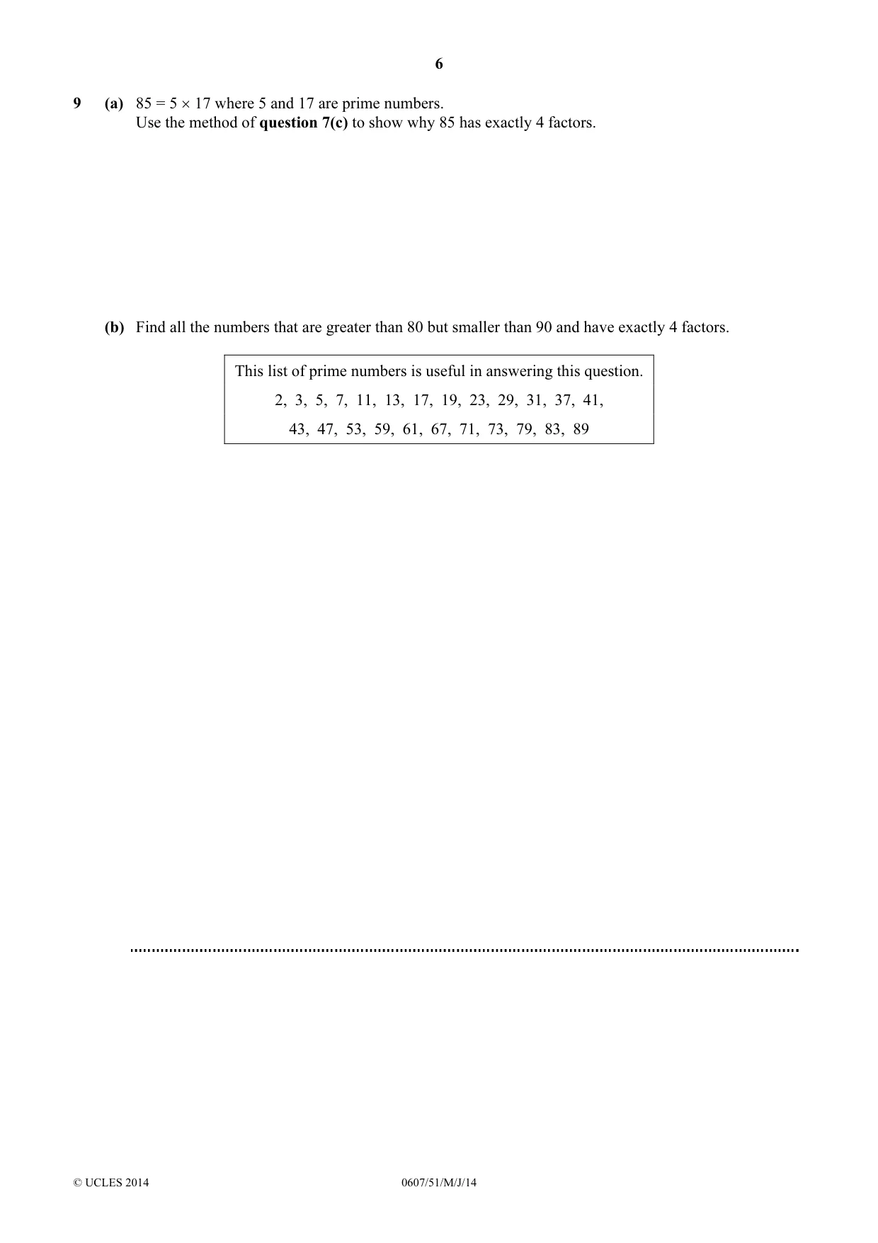Cambridge IGCSE Mathematics - International 0607 2014 May/June Paper 5 · Variant 1 question paper, page 6 of 8