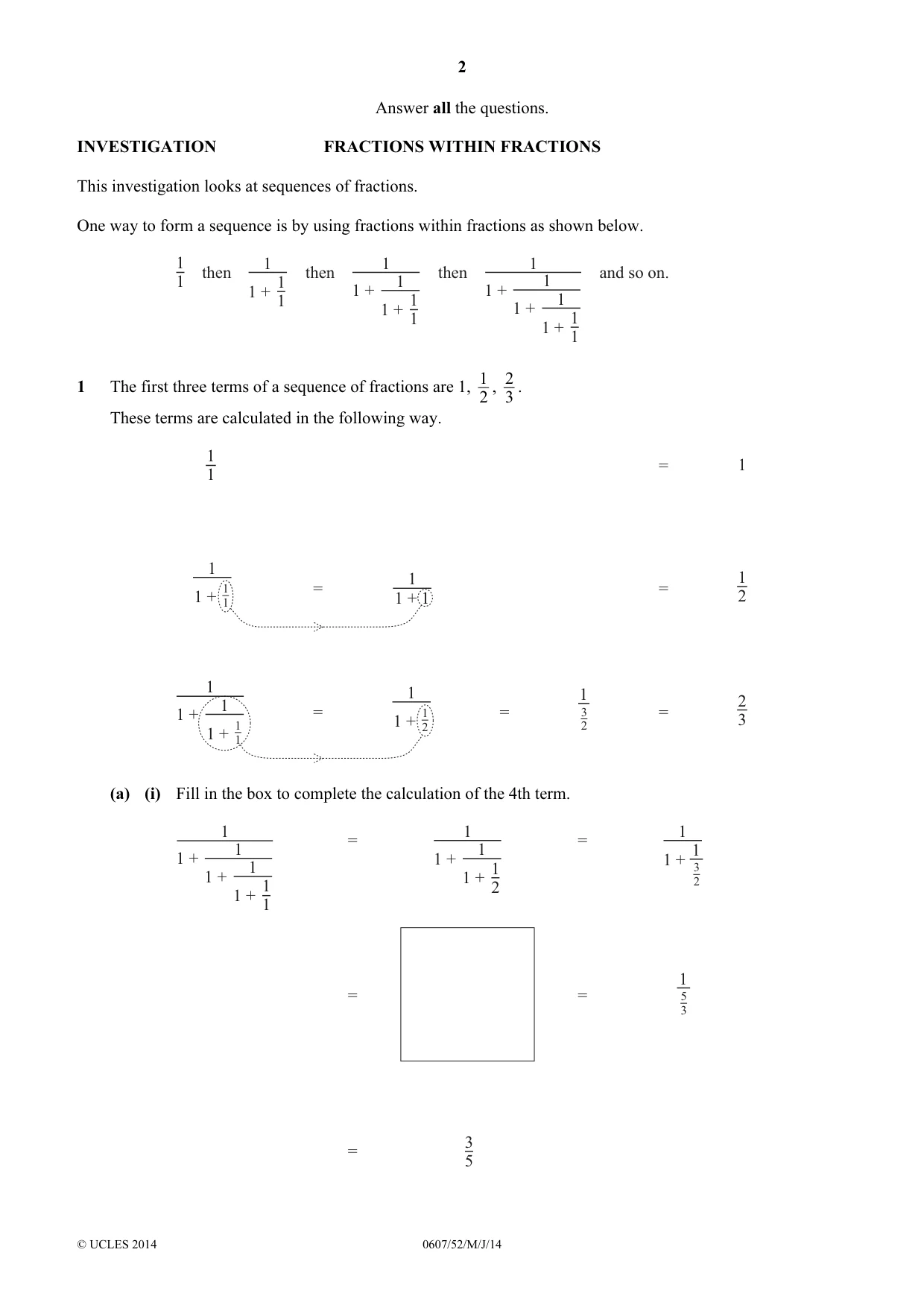 Cambridge IGCSE Mathematics - International 0607 2014 May/June Paper 5 · Variant 2 question paper, page 2 of 8