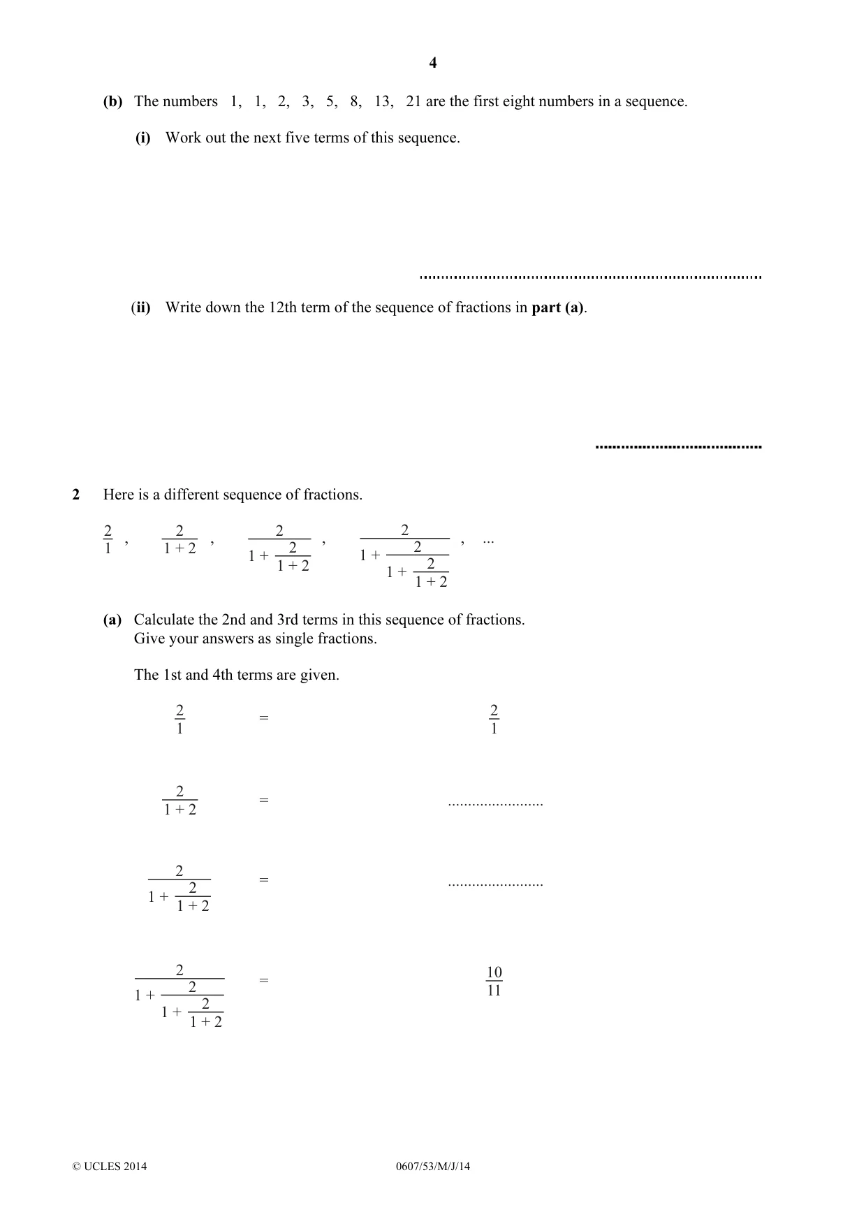 Cambridge IGCSE Mathematics - International 0607 2014 May/June Paper 5 · Variant 3 question paper, page 4 of 8