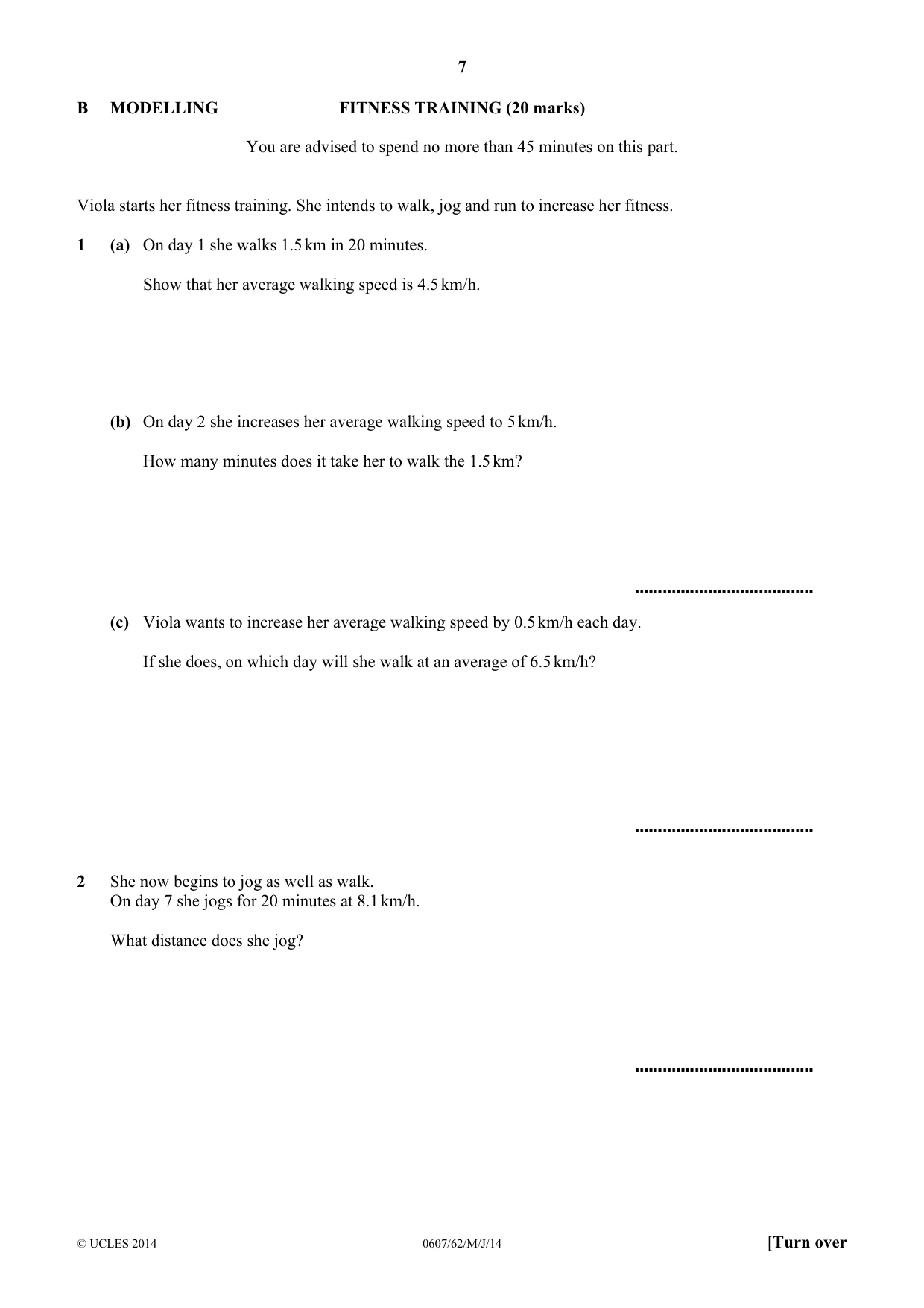 Cambridge IGCSE Mathematics - International 0607 2014 May/June Paper 6 · Variant 2 question paper, page 7 of 12