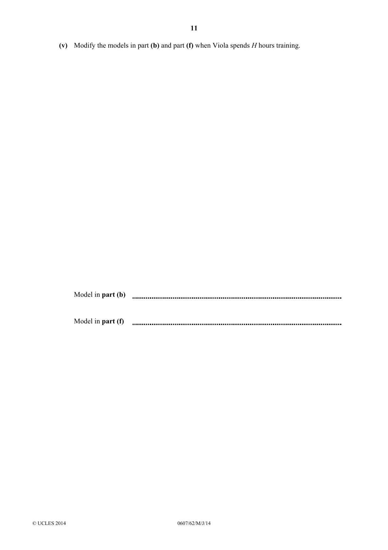 Cambridge IGCSE Mathematics - International 0607 2014 May/June Paper 6 · Variant 2 question paper, page 11 of 12