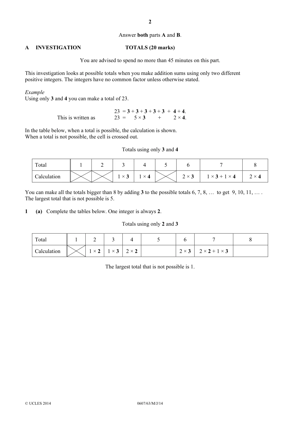 Cambridge IGCSE Mathematics - International 0607 2014 May/June Paper 6 · Variant 3 question paper, page 2 of 12