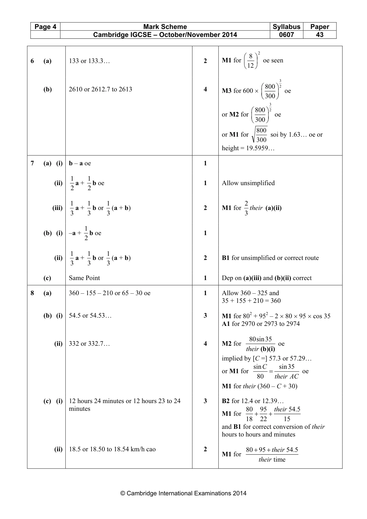 Mark scheme, page 4 of 6