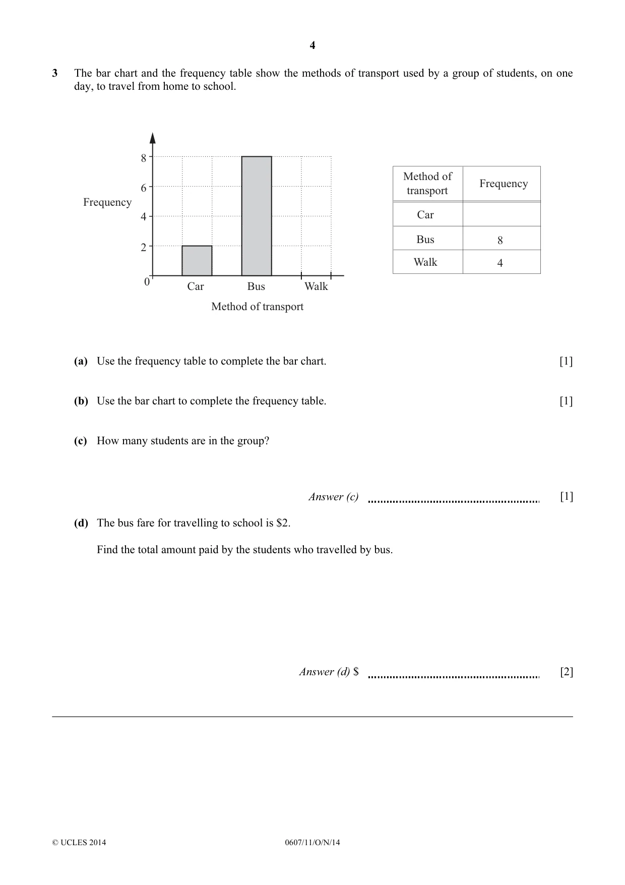 Cambridge IGCSE Mathematics - International 0607 2014 Oct/Nov Paper 1 · Variant 1 question paper, page 4 of 12