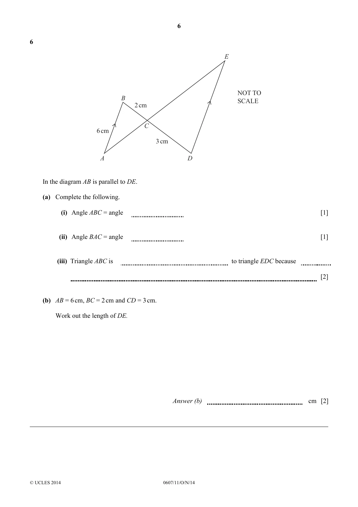 Cambridge IGCSE Mathematics - International 0607 2014 Oct/Nov Paper 1 · Variant 1 question paper, page 6 of 12