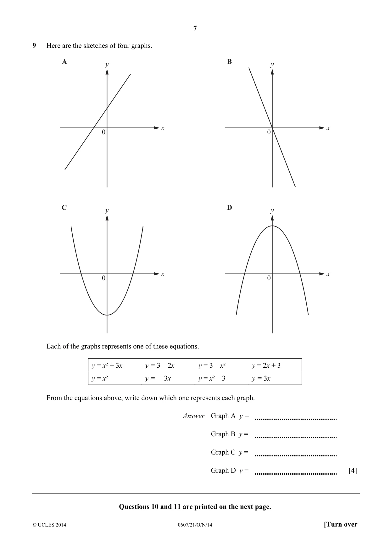 Cambridge IGCSE Mathematics - International 0607 2014 Oct/Nov Paper 2 · Variant 1 question paper, page 7 of 8