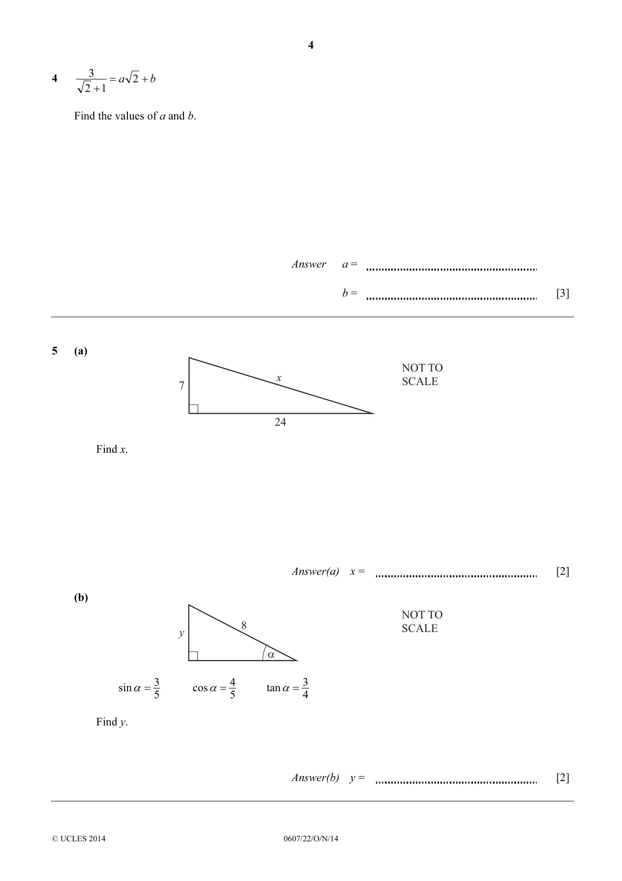 Cambridge IGCSE Mathematics - International 0607 2014 Oct/Nov Paper 2 · Variant 2 question paper, page 4 of 8