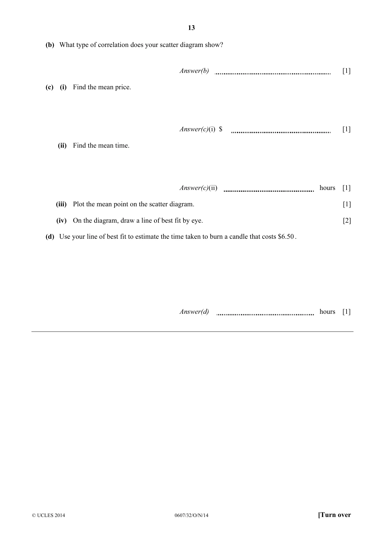 Cambridge IGCSE Mathematics - International 0607 2014 Oct/Nov Paper 3 · Variant 2 question paper, page 13 of 16