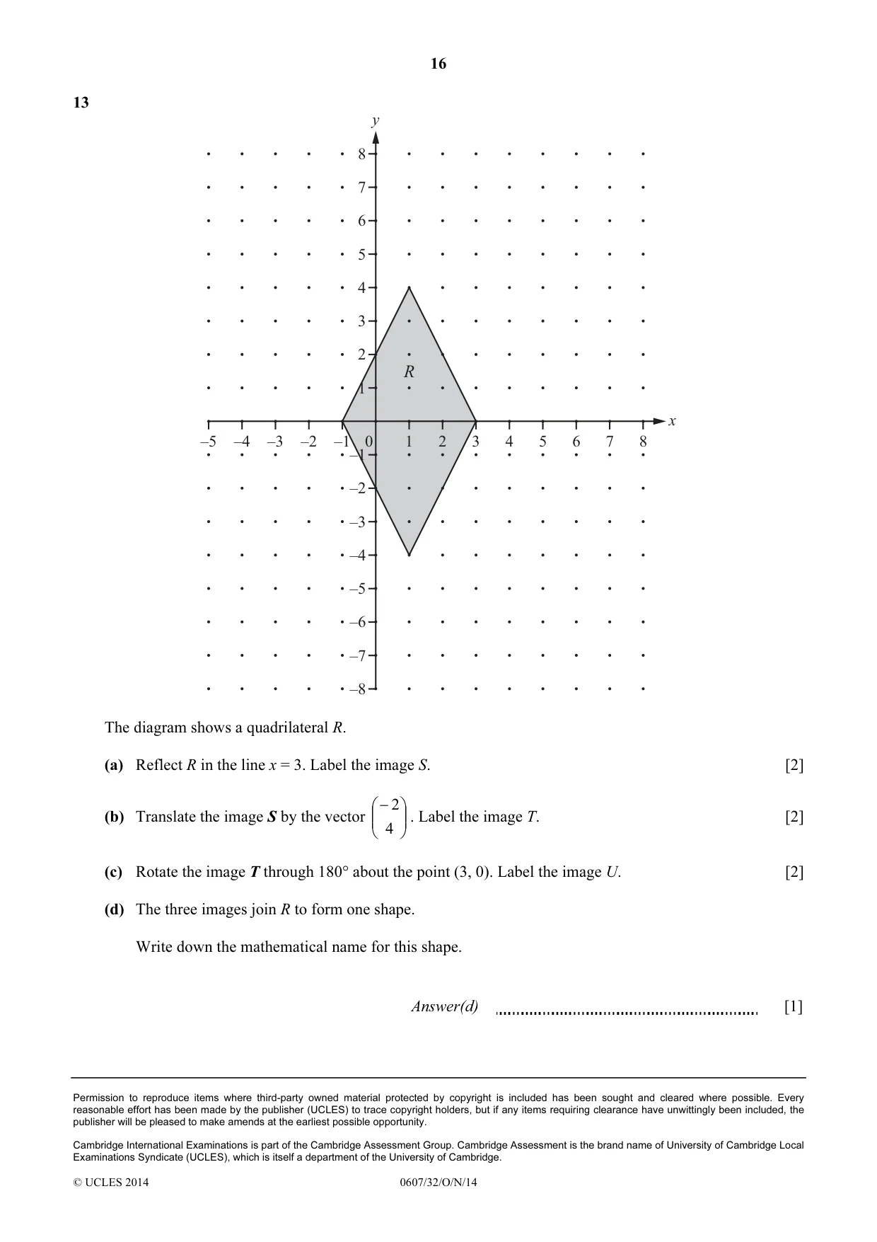 Cambridge IGCSE Mathematics - International 0607 2014 Oct/Nov Paper 3 · Variant 2 question paper, page 16 of 16