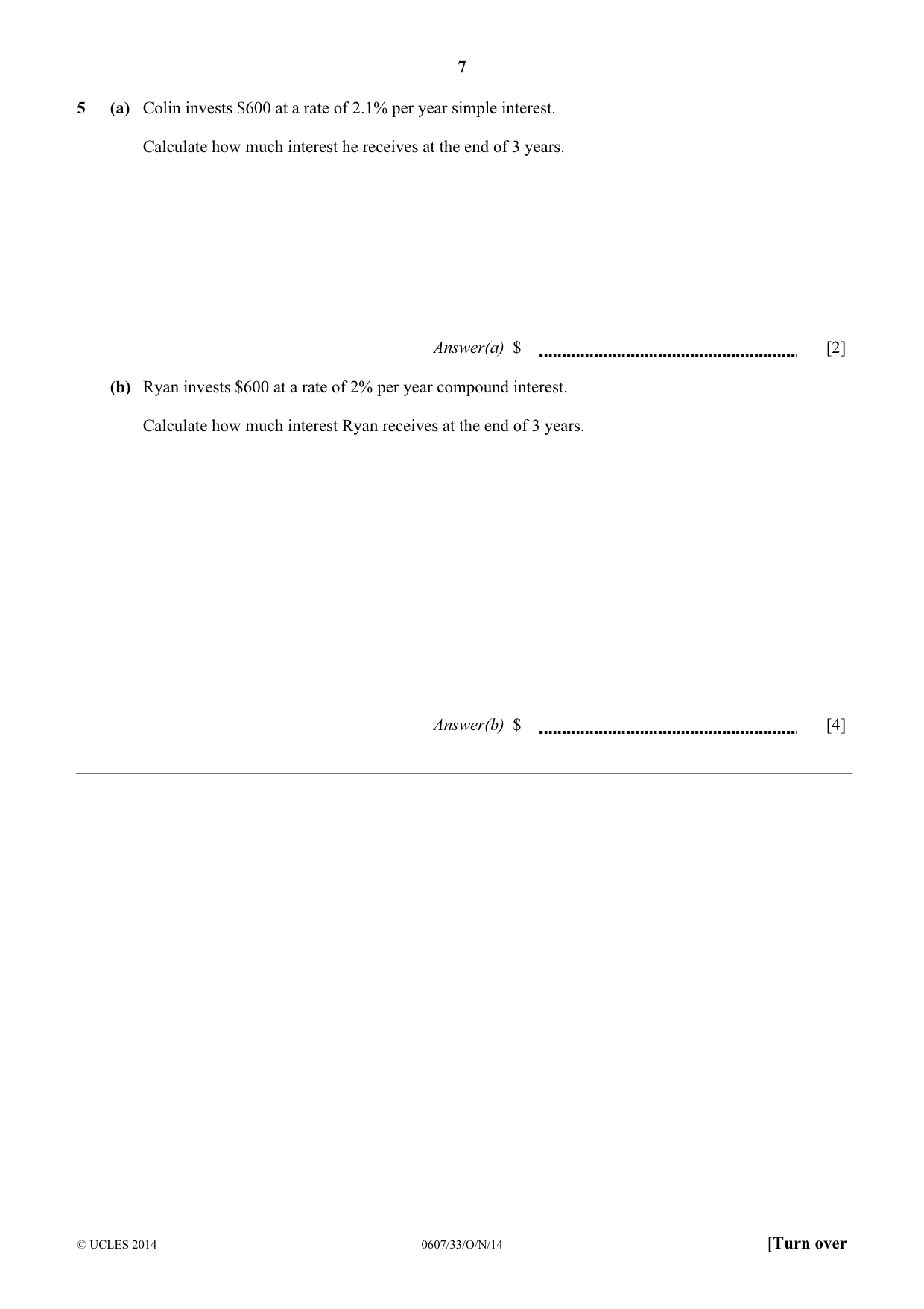 Cambridge IGCSE Mathematics - International 0607 2014 Oct/Nov Paper 3 · Variant 3 question paper, page 7 of 16
