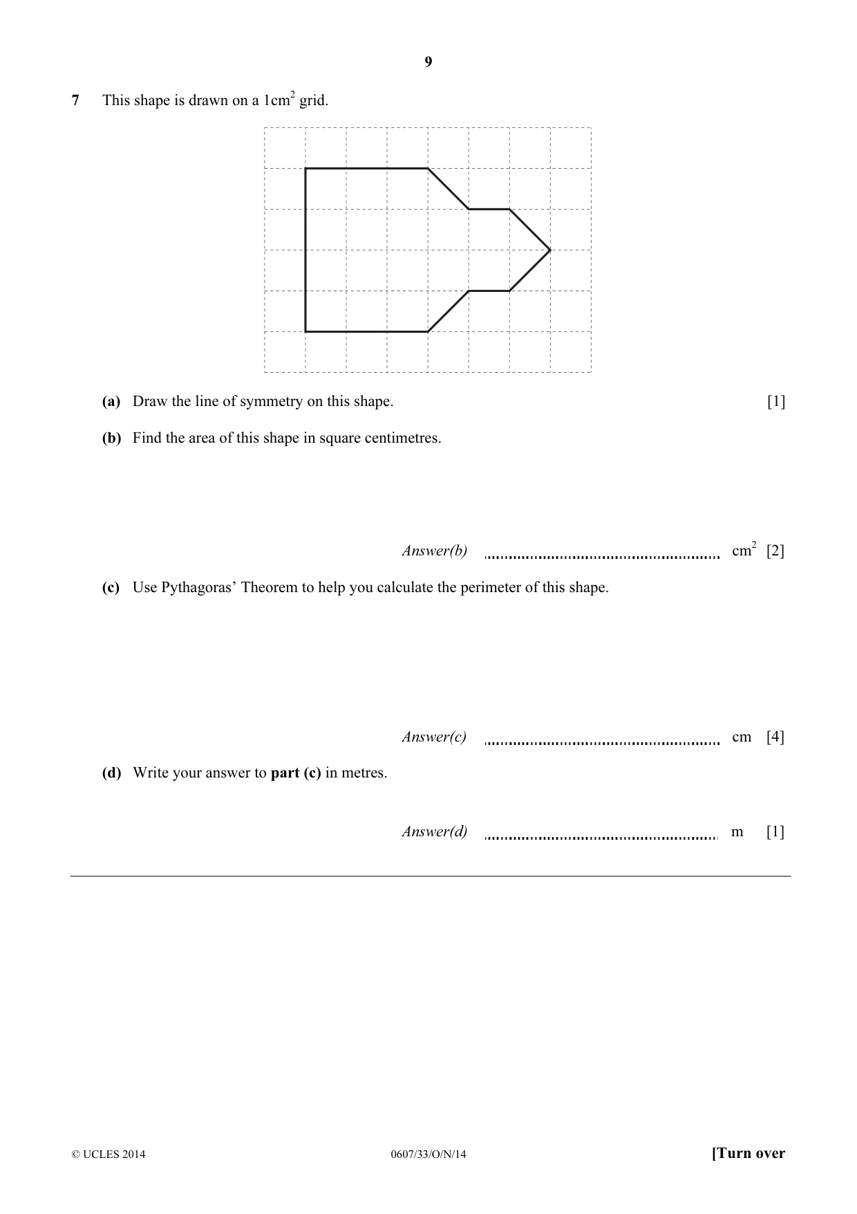 Cambridge IGCSE Mathematics - International 0607 2014 Oct/Nov Paper 3 · Variant 3 question paper, page 9 of 16