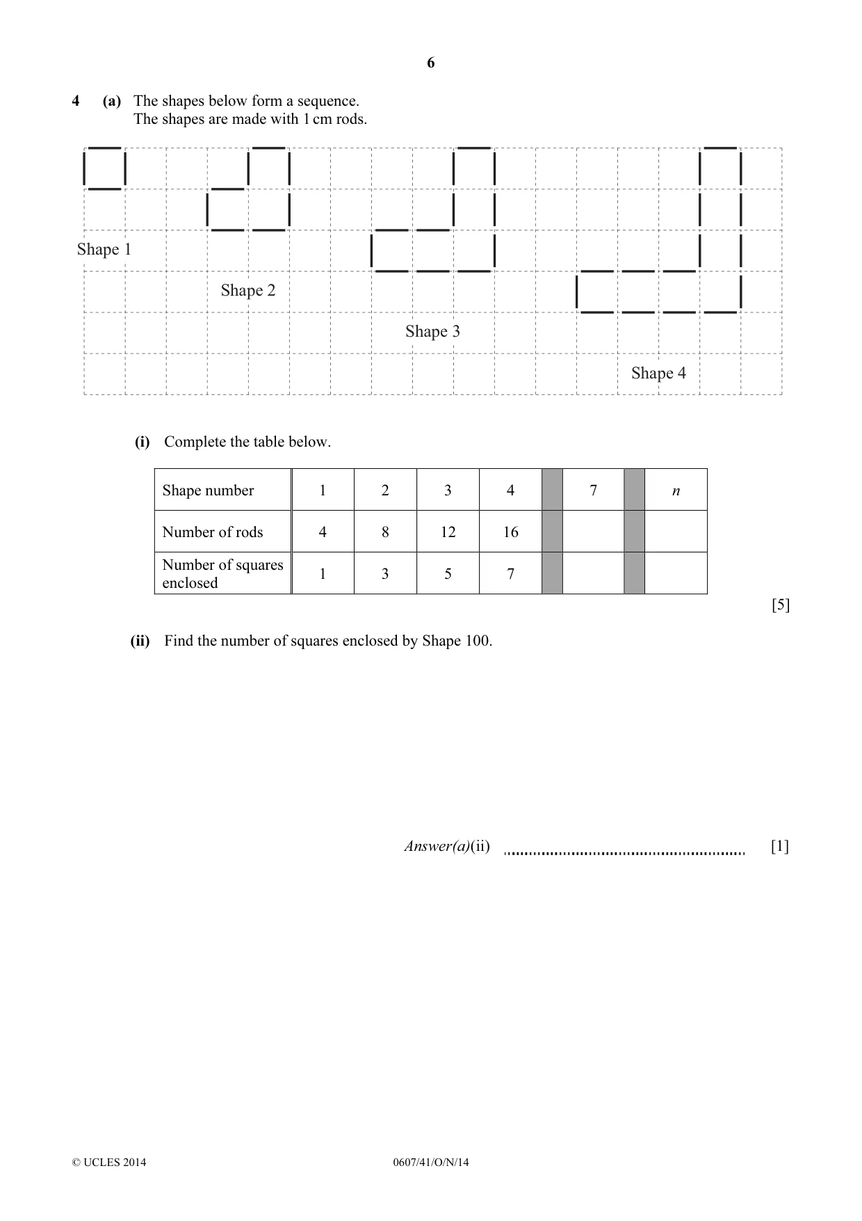 Cambridge IGCSE Mathematics - International 0607 2014 Oct/Nov Paper 4 · Variant 1 question paper, page 6 of 20